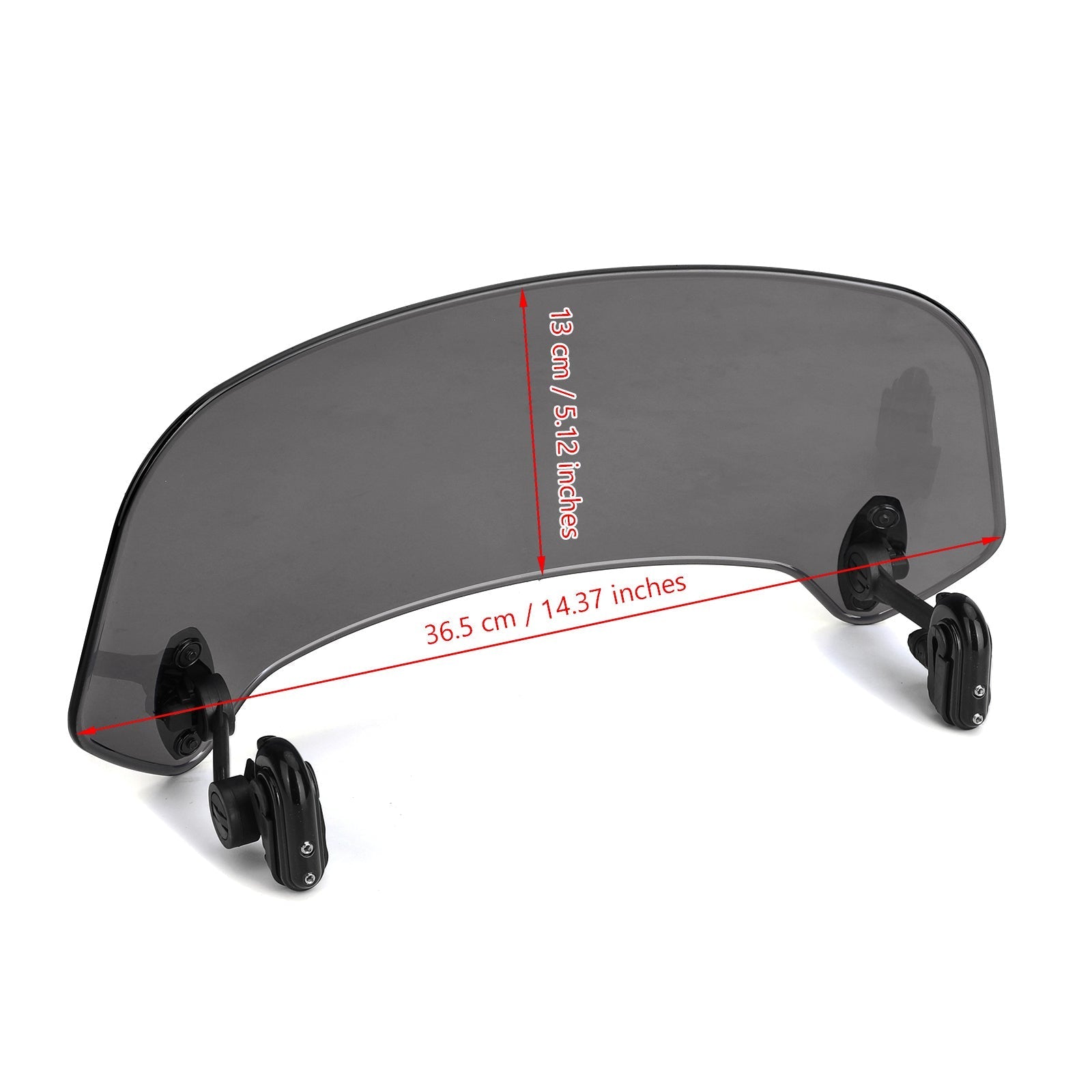 Parabrezza Regolabile Per Moto Duokon, Fumè, Universale, Con Bracci Estensibili, 28x17x7 Cm