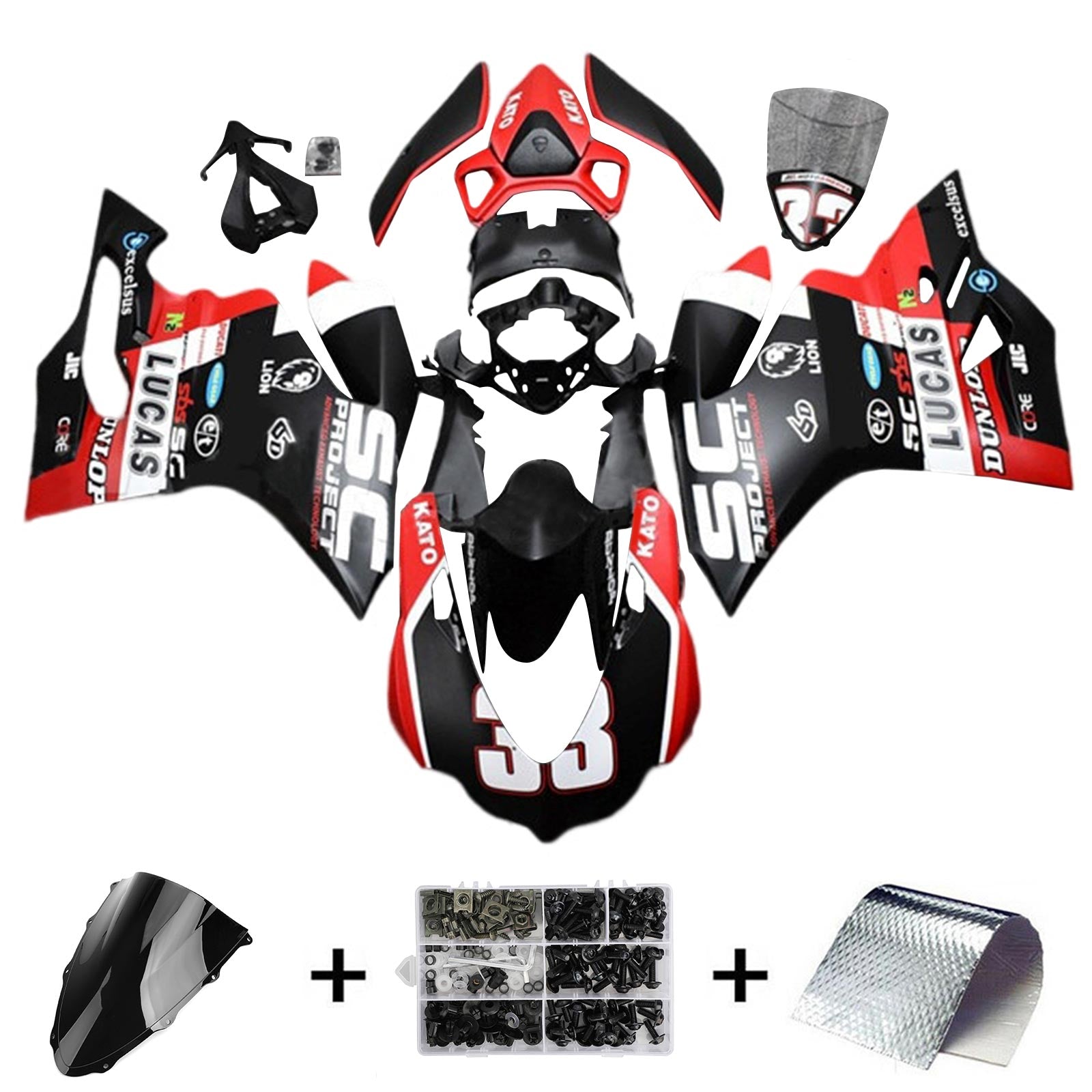 Amotopart Ducati 1299 959 2015-2020 Kit de carenado de carrocería de plástico ABS