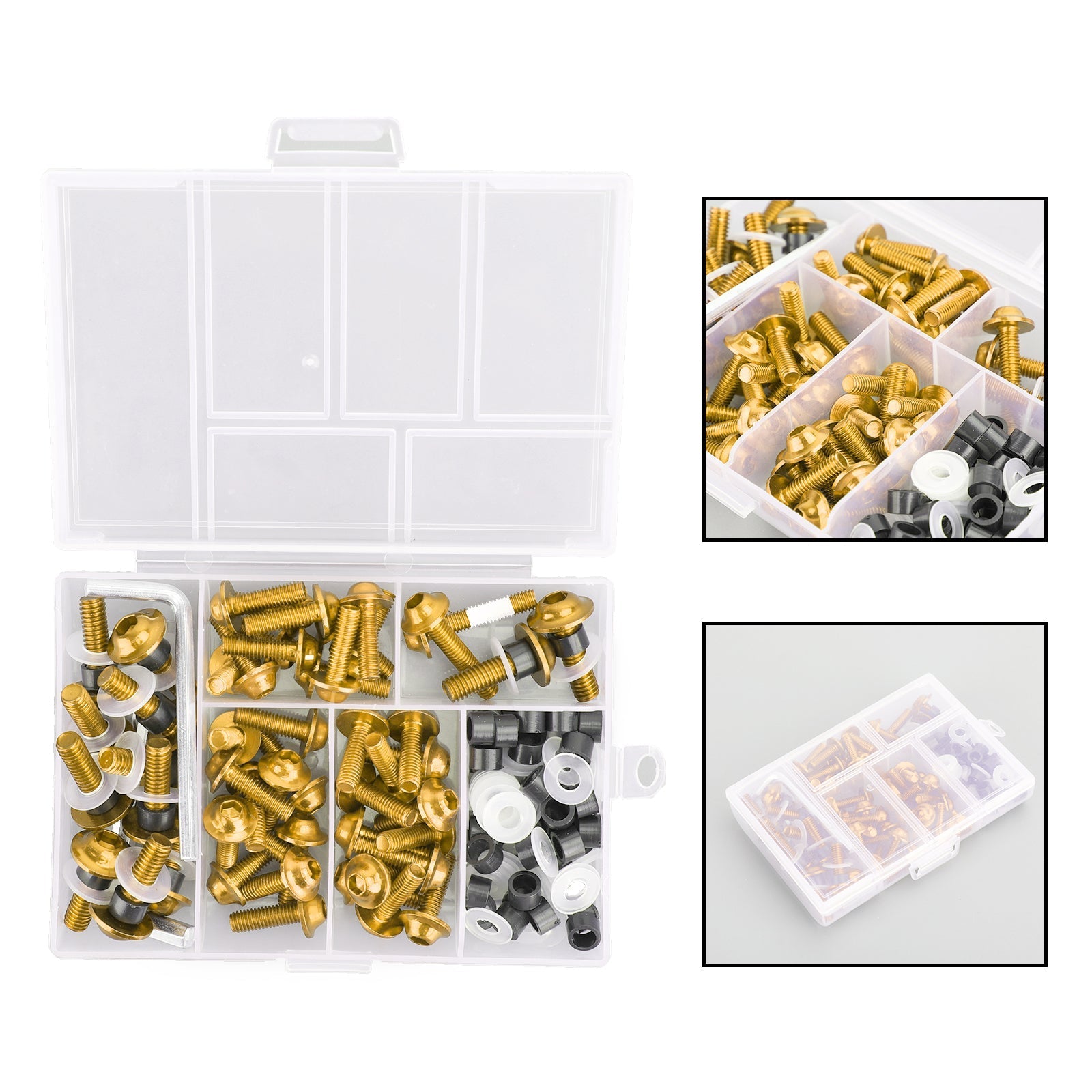 158 pcs Moto Sportbike Pare-Brise Carénage Boulon Kit Fixation Clip Vis Or