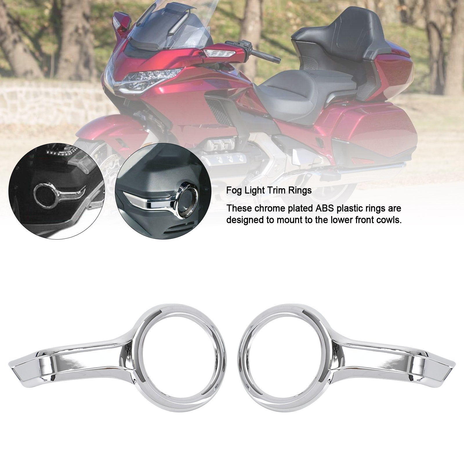 Anillos embellecedores de luz antiniebla cromados, carcasa para HONDA Goldwing GL1800 F6B 2018-2021 genérico