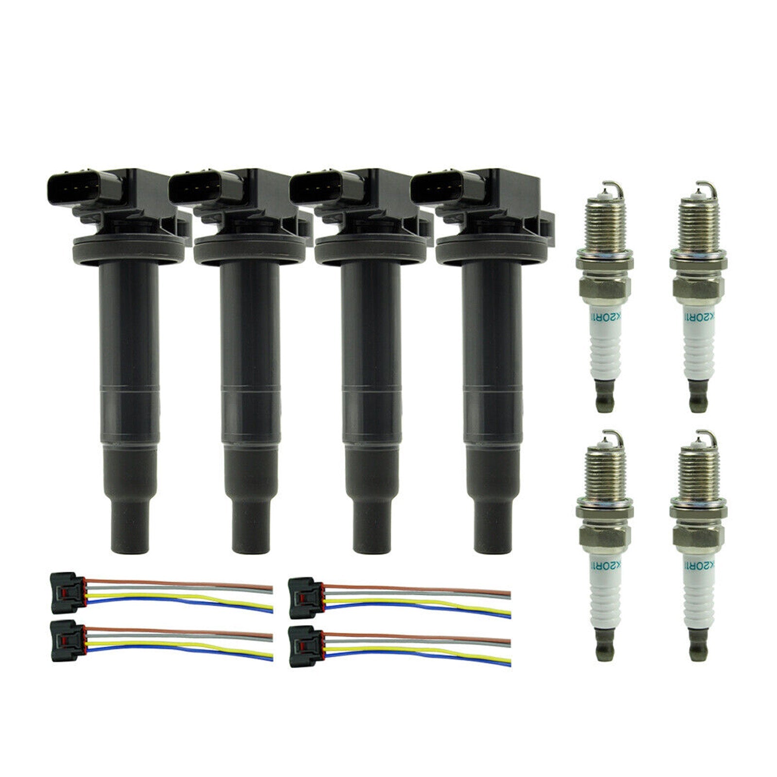 4X bobina de encendido + bujía + conector UF316 90919-02240 9008019021 para Scion XA XB 1.5L Fedex Express