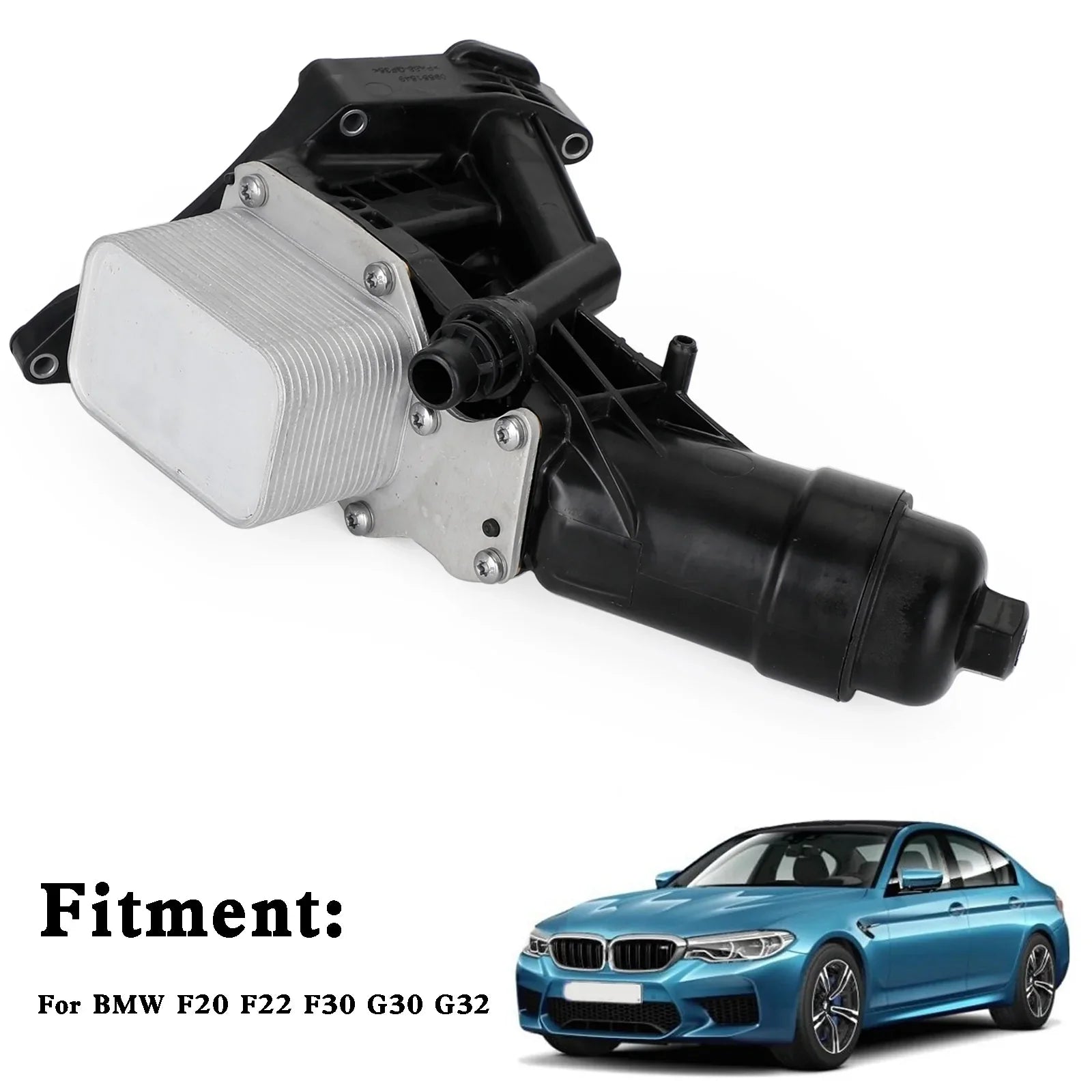 Boîtier de filtre de refroidisseur d'huile moteur 11428596283 pour BMW F20 F22 F30 G30 G32 X4 générique