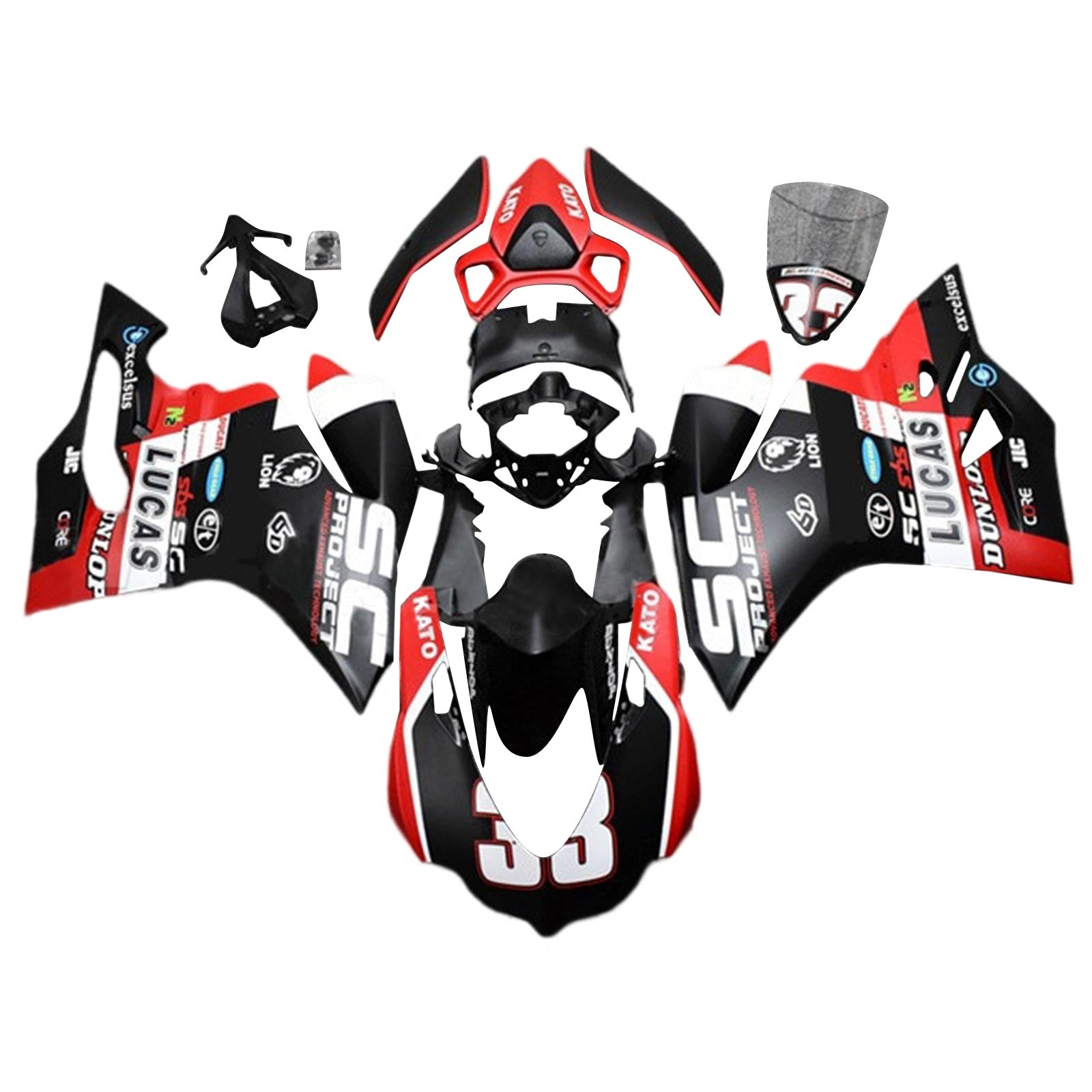 Amotopart Ducati 1299 959 2015-2020 Kit Carénage Carrosserie Plastique ABS