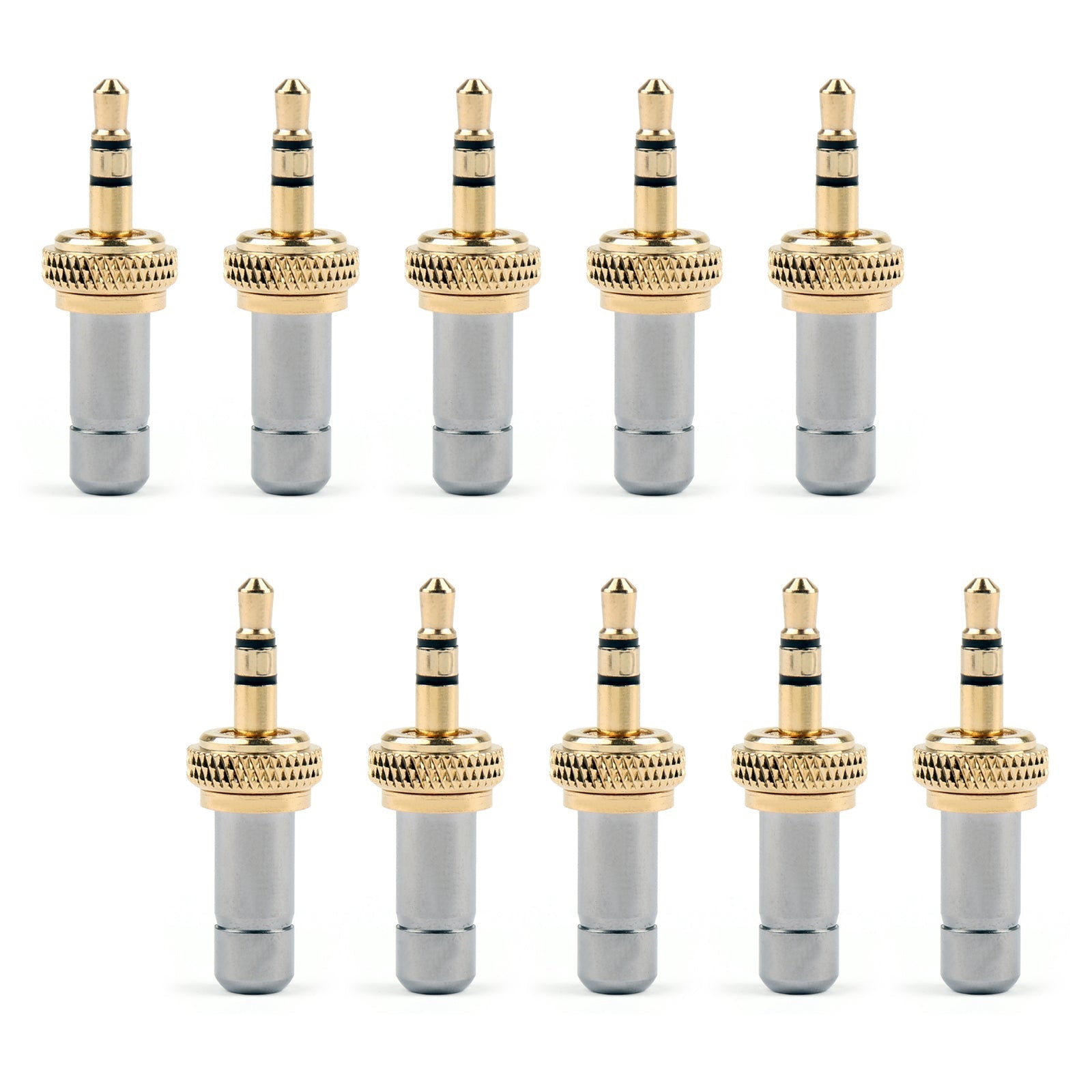 10x mini jack stereo da 3,7 mm con bloccaggio a vite placcato in oro da 3,5 mm per Sennheiser