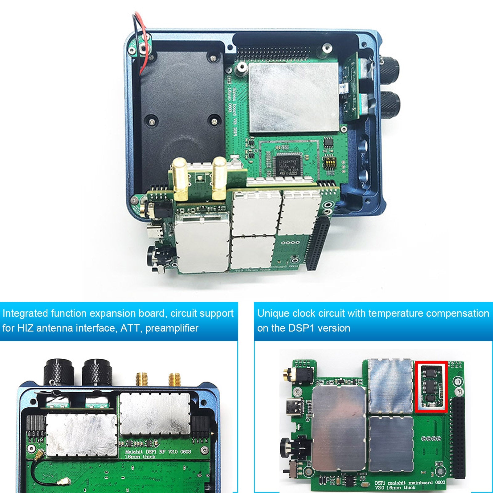 V9 Version Malachite Radio double antenne 1.10D Malahit-DSP1 récepteur SDR stéréo