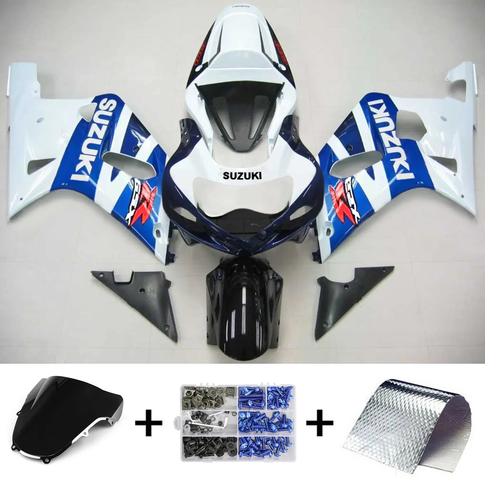 Amotopart Suzuki GSXR600 2001-2003 Kit Carénage Carrosserie Plastique ABS