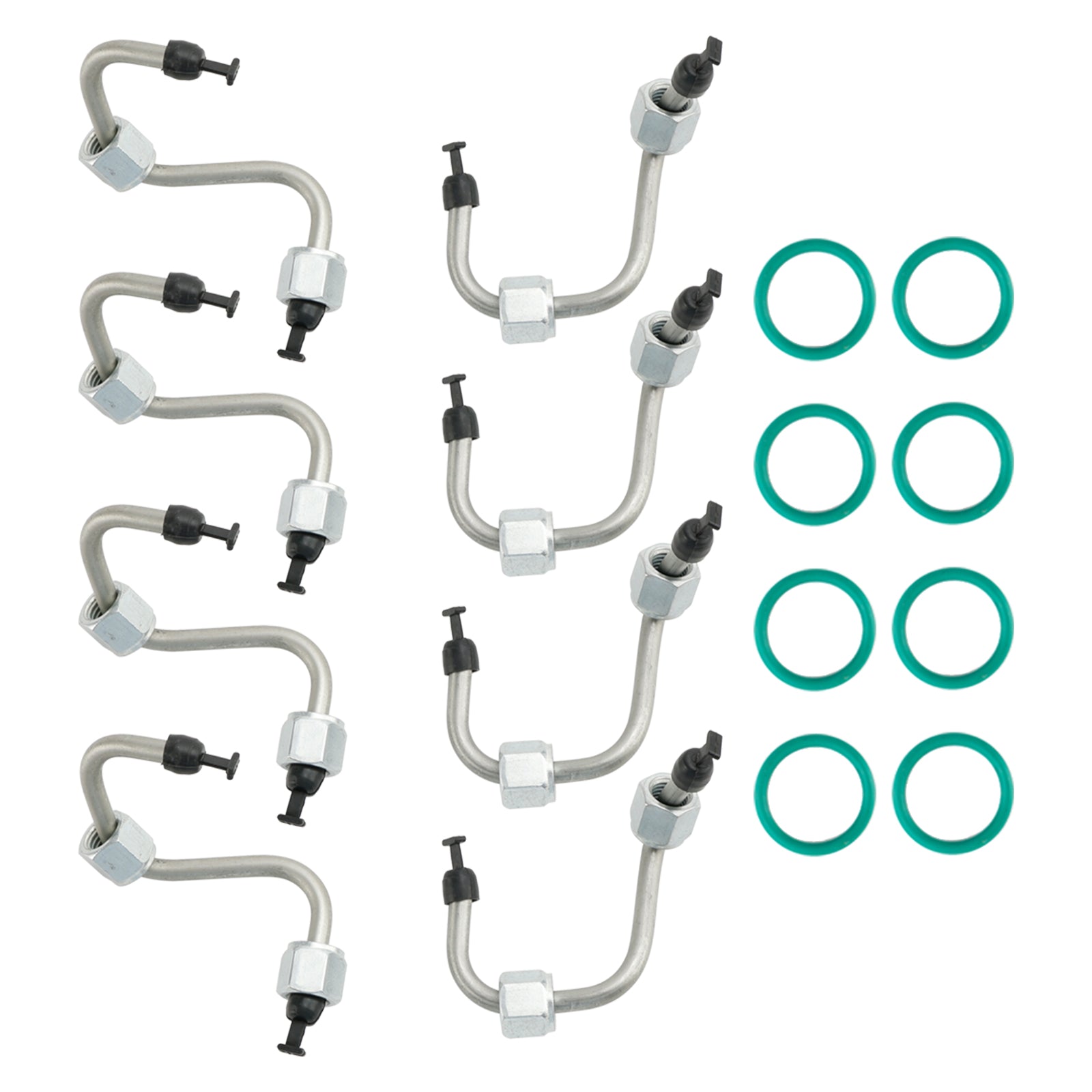 Kit de instalación de inyector de combustible de 8 piezas con línea de inyector para Ford F250-F550 6.4 2008-10