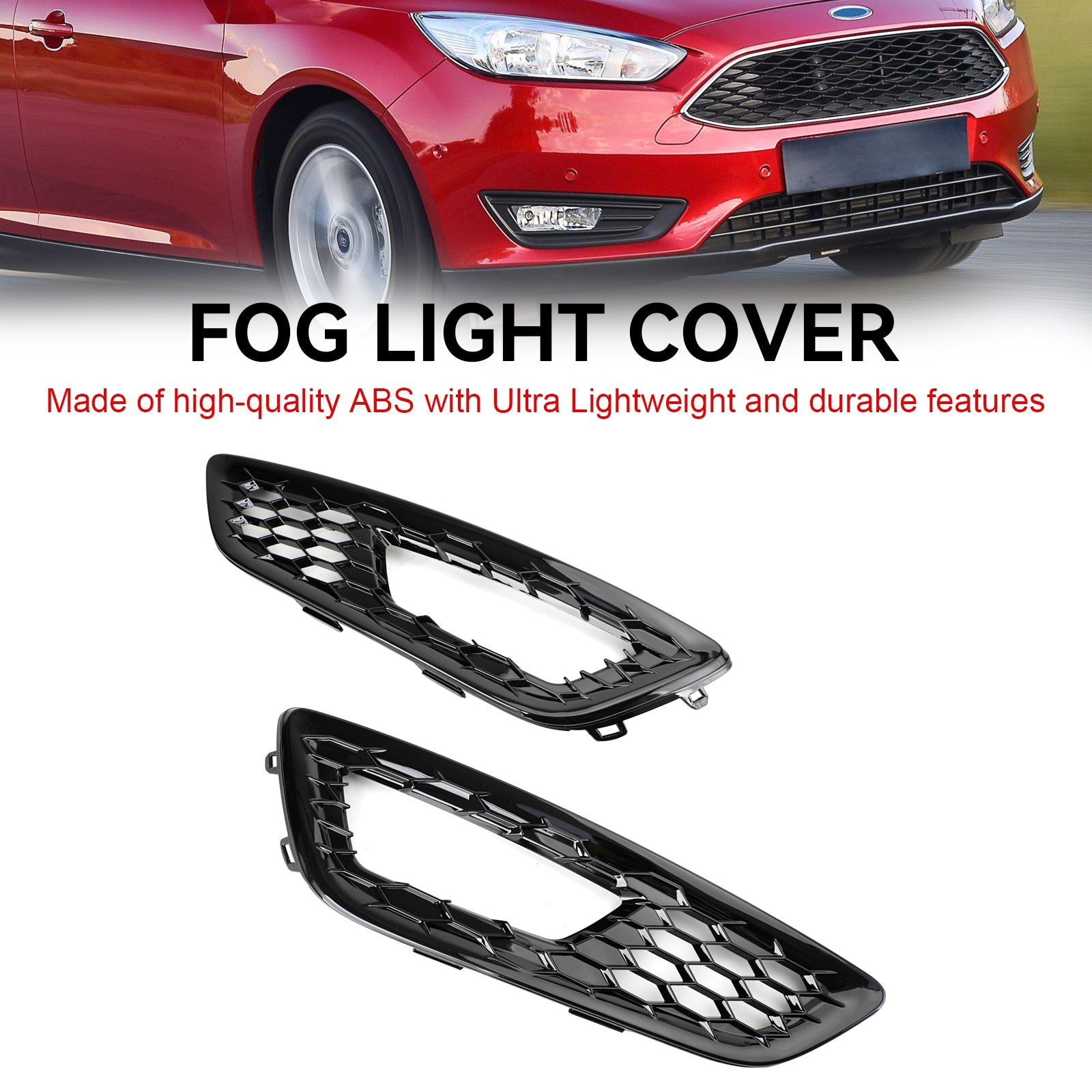 Ford Focus 2015-2017 paire de pare-chocs avant antibrouillard couvercle de lampe lunette grille