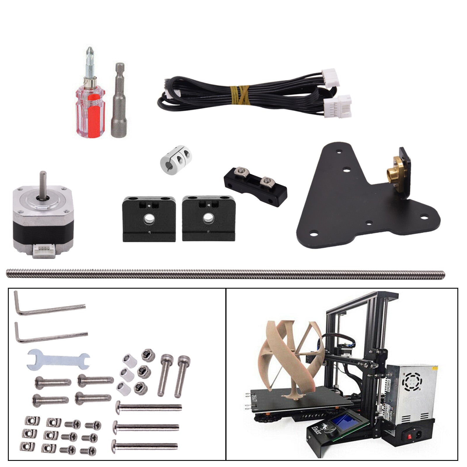 Kit de actualización de tornillo de doble eje Z para accesorios de impresora 3D Ender-3 V2