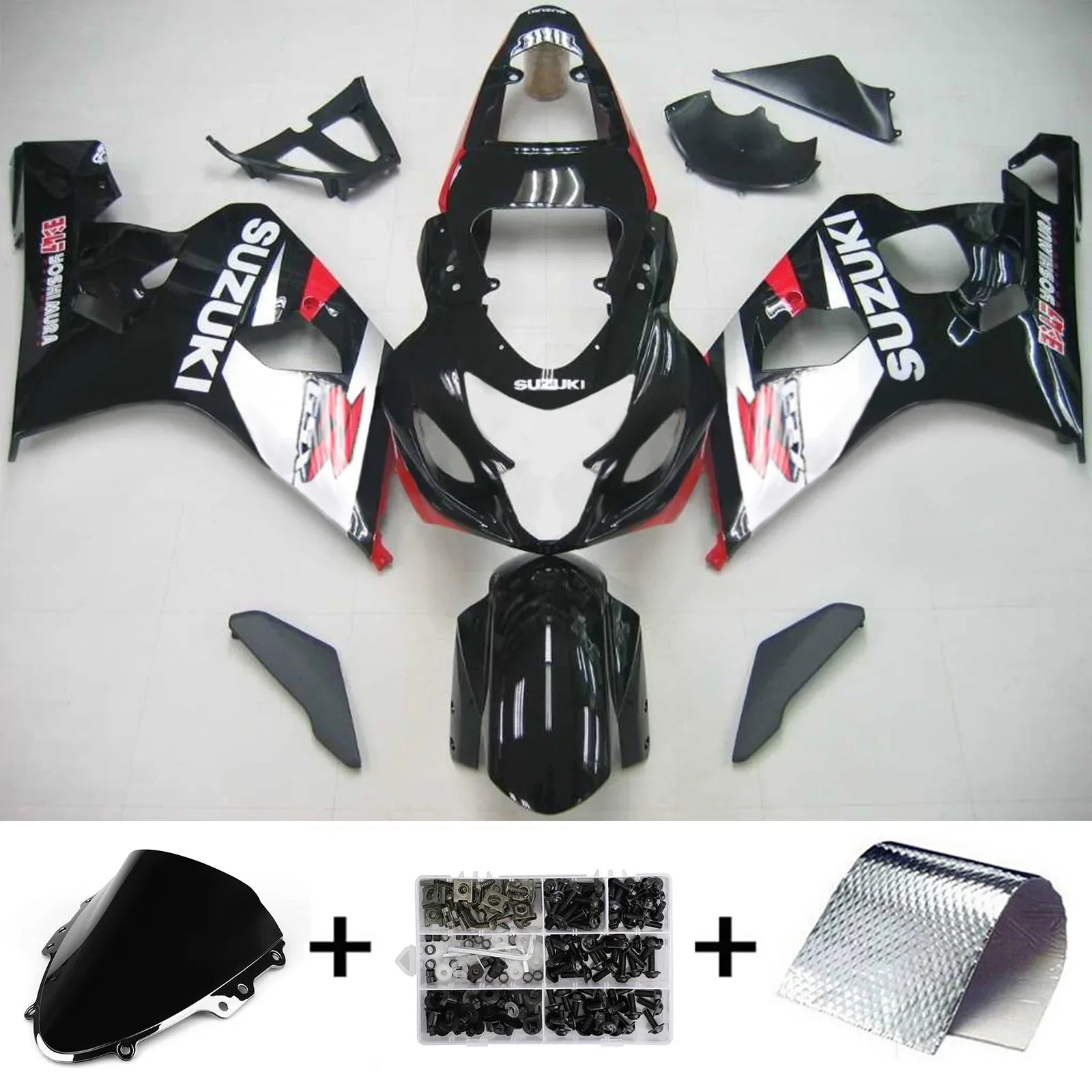 Amotopart Suzuki GSXR 600/750 2004-2005 Kit Carenatura Plastica ABS per Carrozzeria