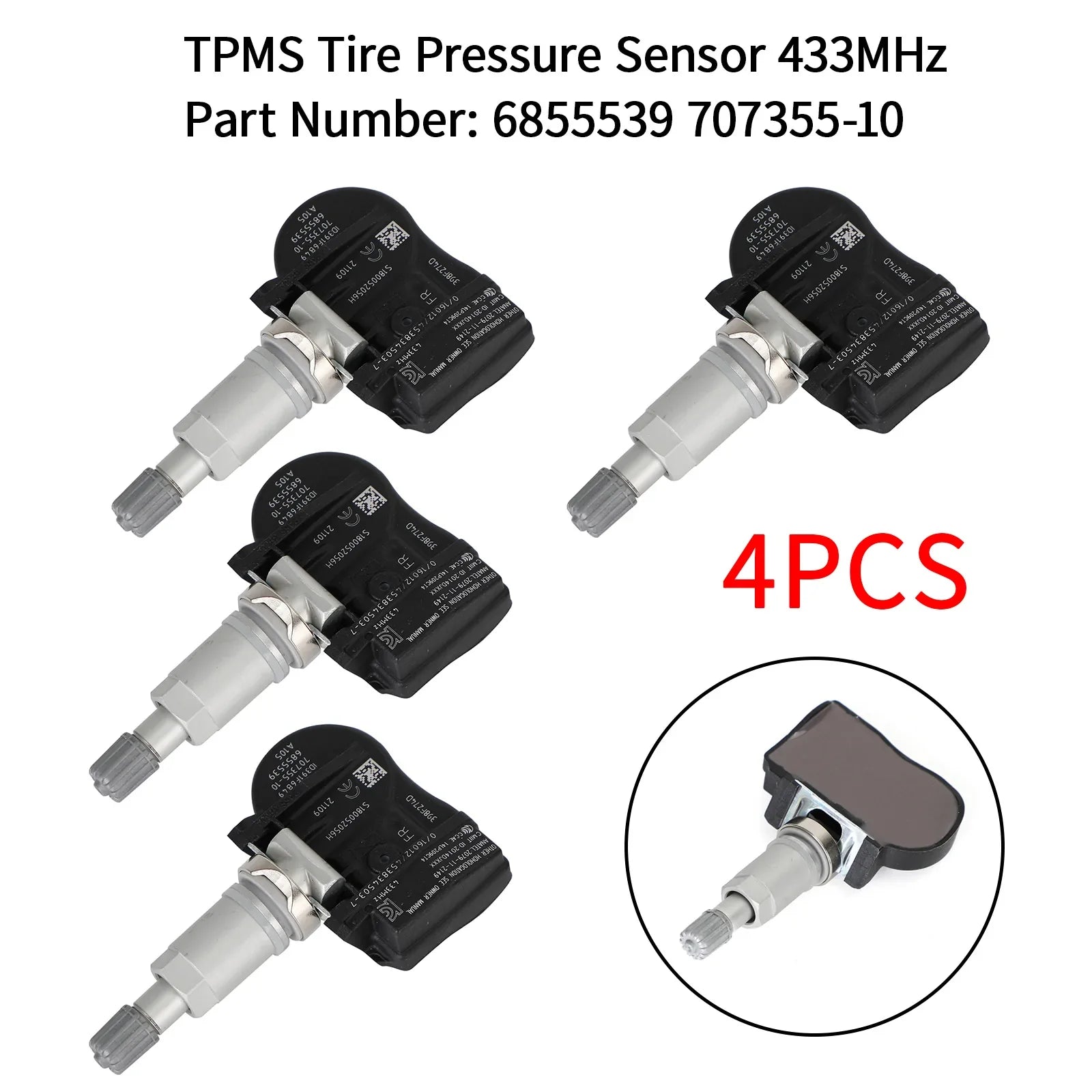 4x capteur de pression des pneus TPMS 6855539 pour BMW 2014-2018 M3 M4 F30/F32 F80/F82 générique