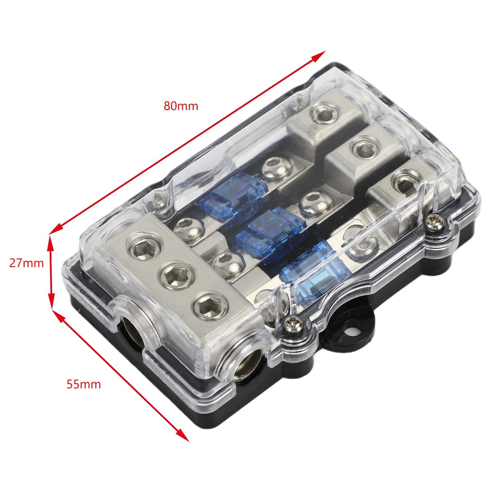 Portafusibili a lama da 60 Amp Mini ANL a 3 vie da rame calibro 2/4 a calibro 4/6/8