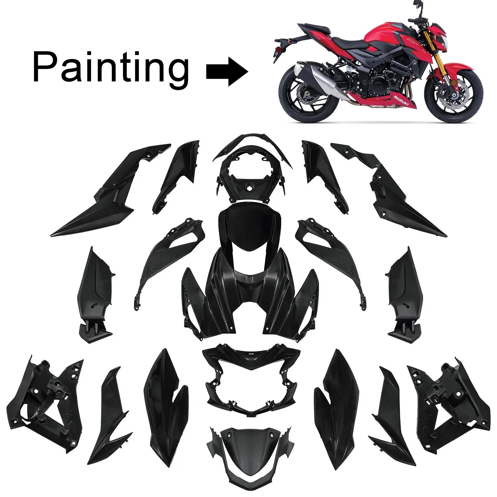 Amotopart Suzuki GSX-S 750 2017-2021 Kit Carenado Plastico ABS Carenado