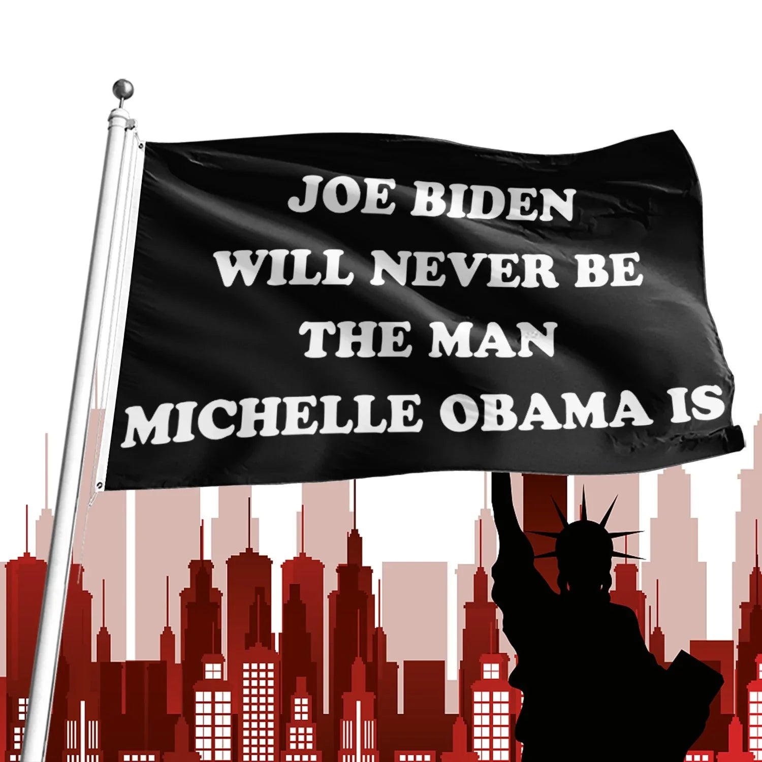 Donald Trump Flag President 2024 Joe Biden non sarà mai l'uomo 3x5 Ft