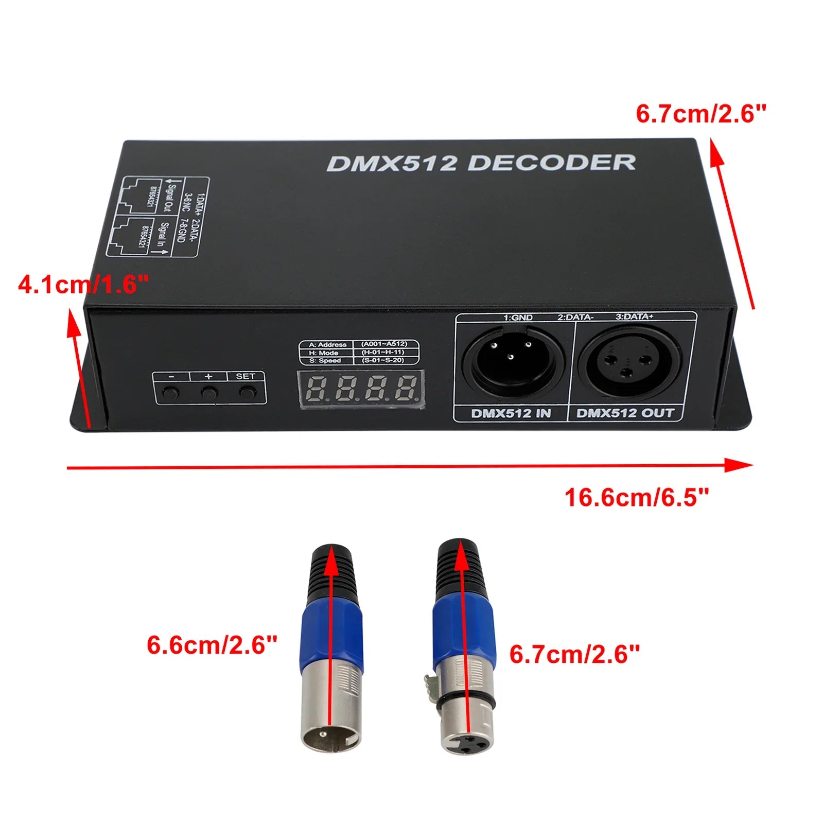 RGB LED DMX 512 3 canali Dimmer Decoder Controller 24A 3x8A Stripe Light
