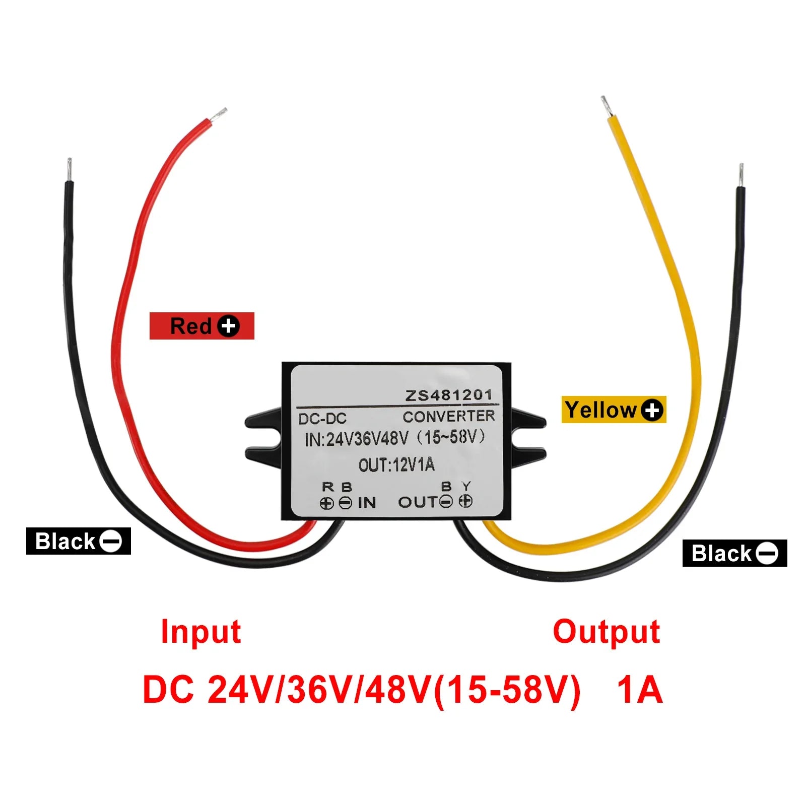 Convertisseur DC-DC étanche 24V 36V 48V Module d'alimentation abaisseur à 12V