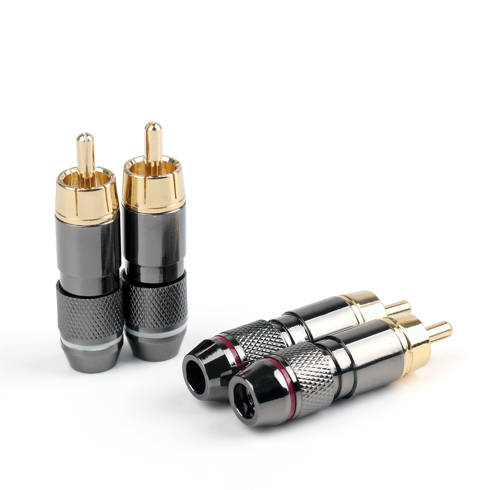 12 Pcs Cuivre Prise RCA Connecteurs Adaptateur Audio Vidéo Plaqués Or À Souder