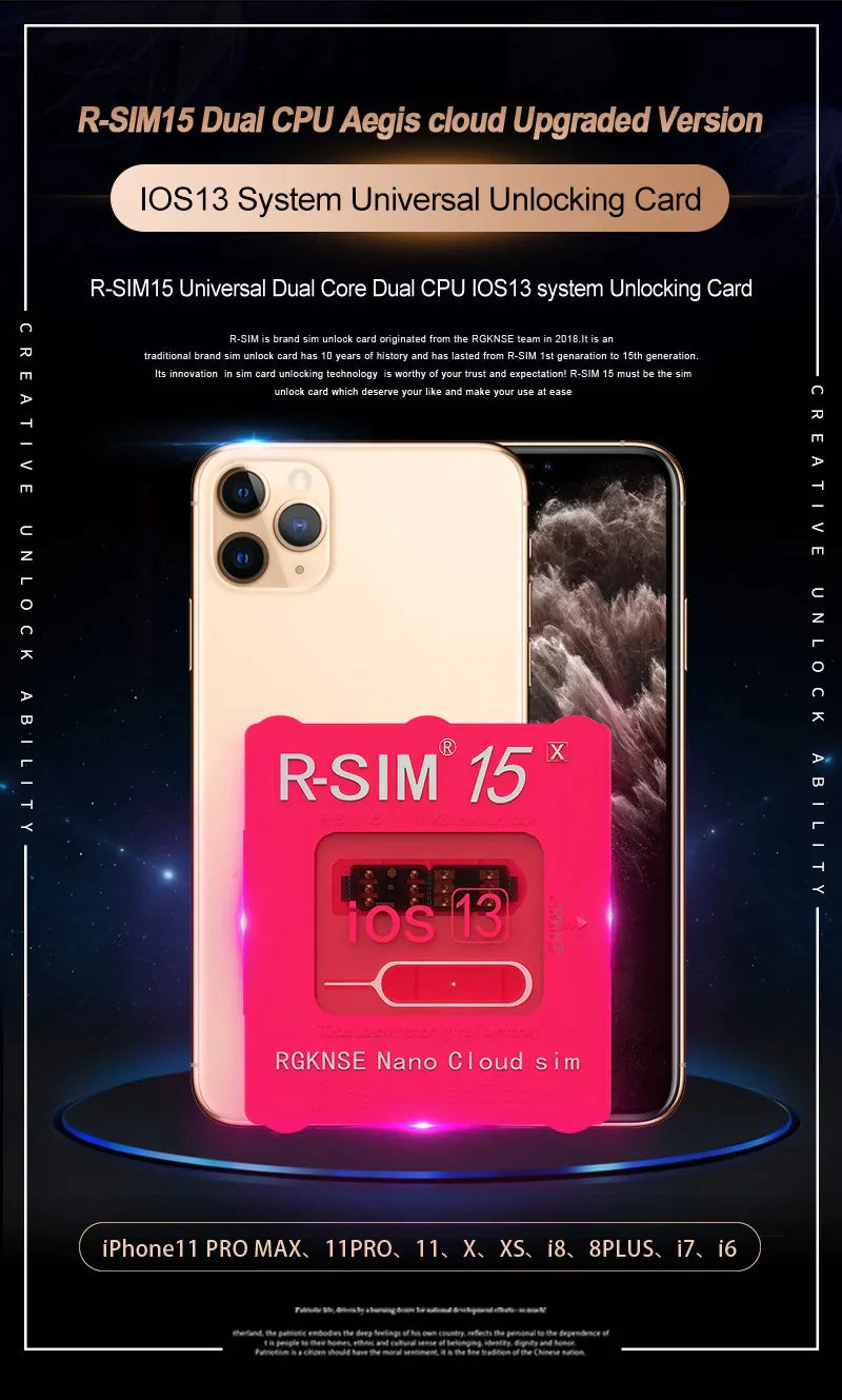 Actualice la tarjeta de desbloqueo RSIM-15 Nano para iPhone 13 Pro X XS Max 8 iOS 14.7 