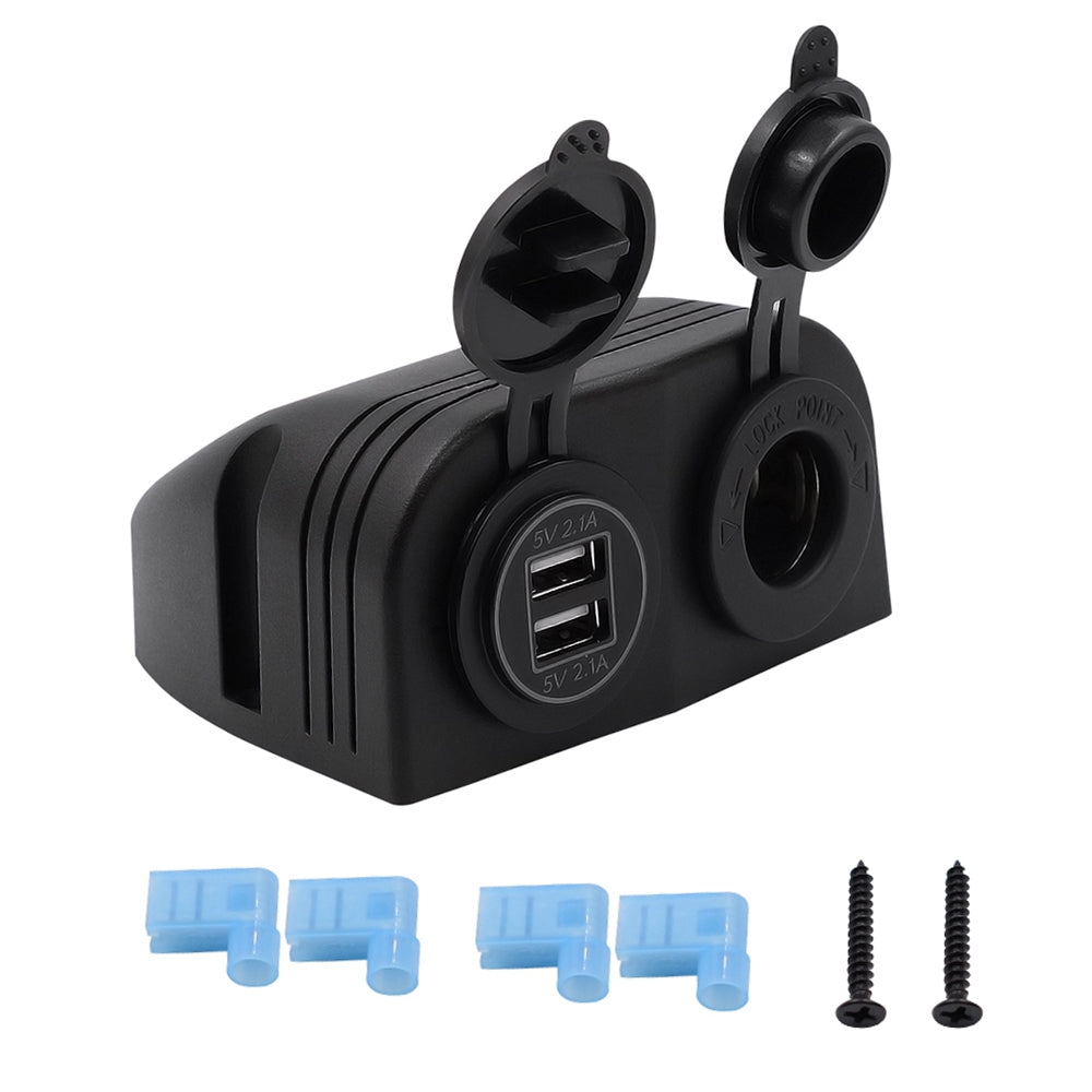 Presa di corrente per auto, presa 12V accendisigari doppia presa accendisigari pannello impermeabile auto marine marine RV Presa di corrente per auto, presa 12V accendisigari doppia presa accendisigari pannello impermeabile auto marine marine RV