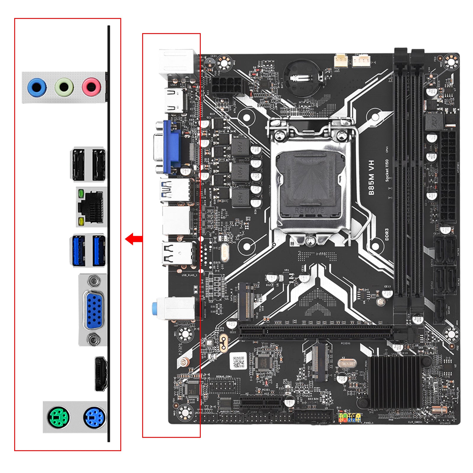 LGA 1150 prend en charge 2 * DDR3 USB3.0 SATA3 NVME plaque carte mère PC B85M VH