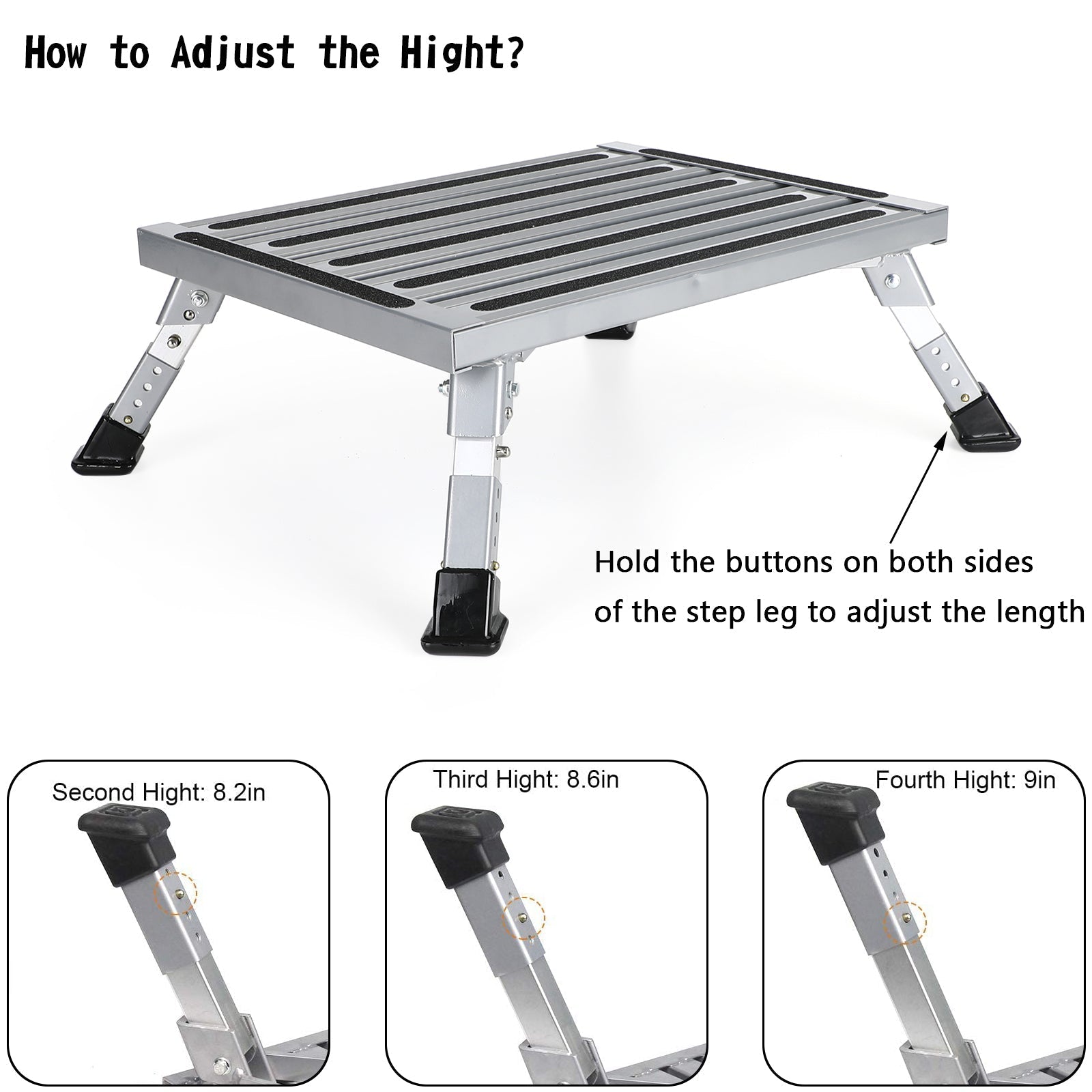 Piattaforma pieghevole in alluminio RV Step Ladder Trailer Camper Scala da lavoro portatile