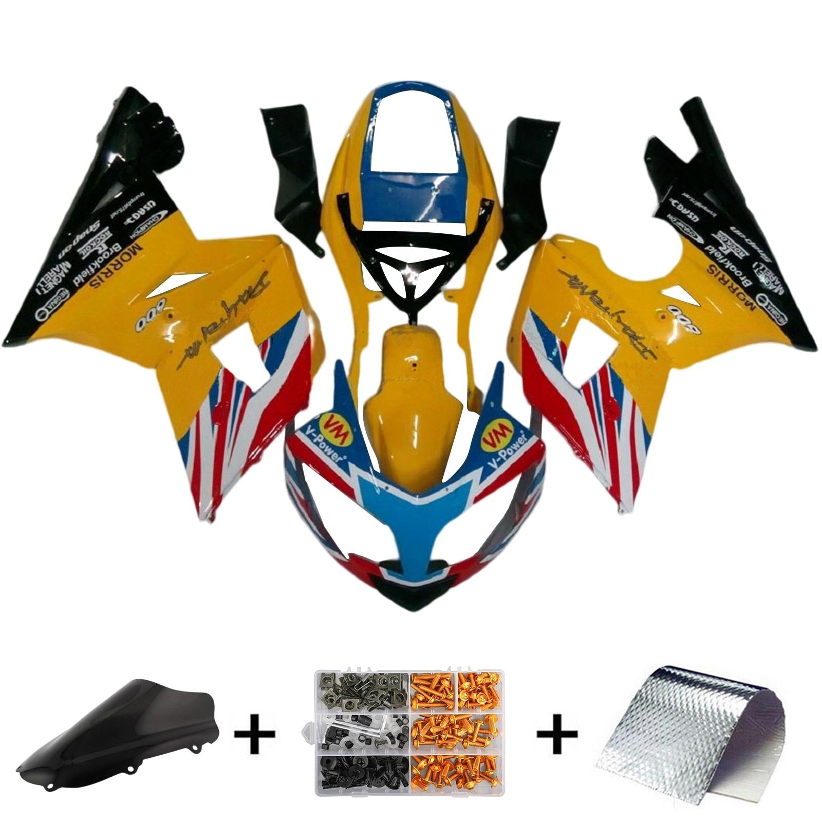 Amotopart Triumph Daytona 600 650 2002-2005 Kit Carenado Carrocería Plástico ABS