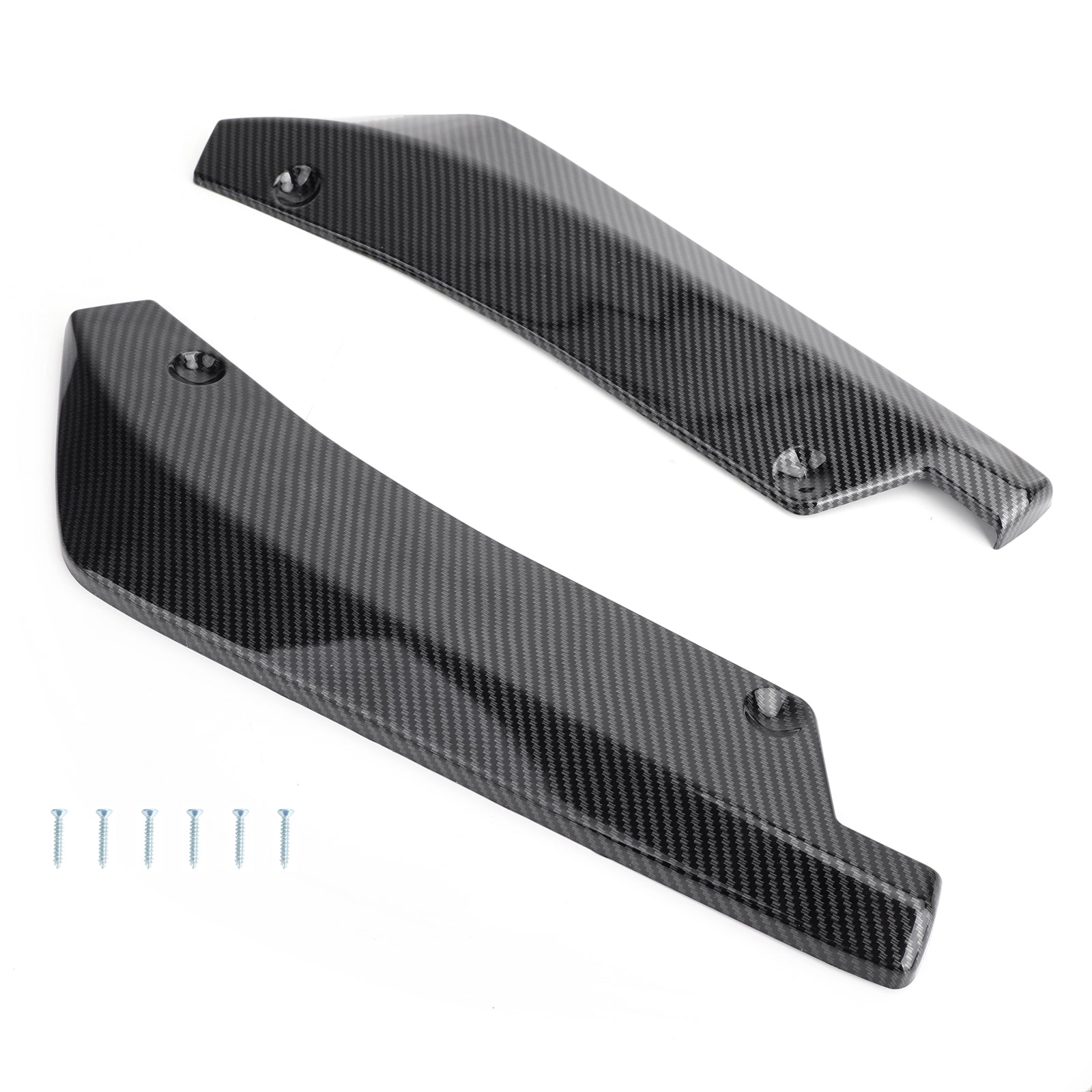 2 pièces voiture pare-chocs arrière aileron Canard séparateur diffuseur Valence Spoiler lèvre en Fiber de carbone Look générique