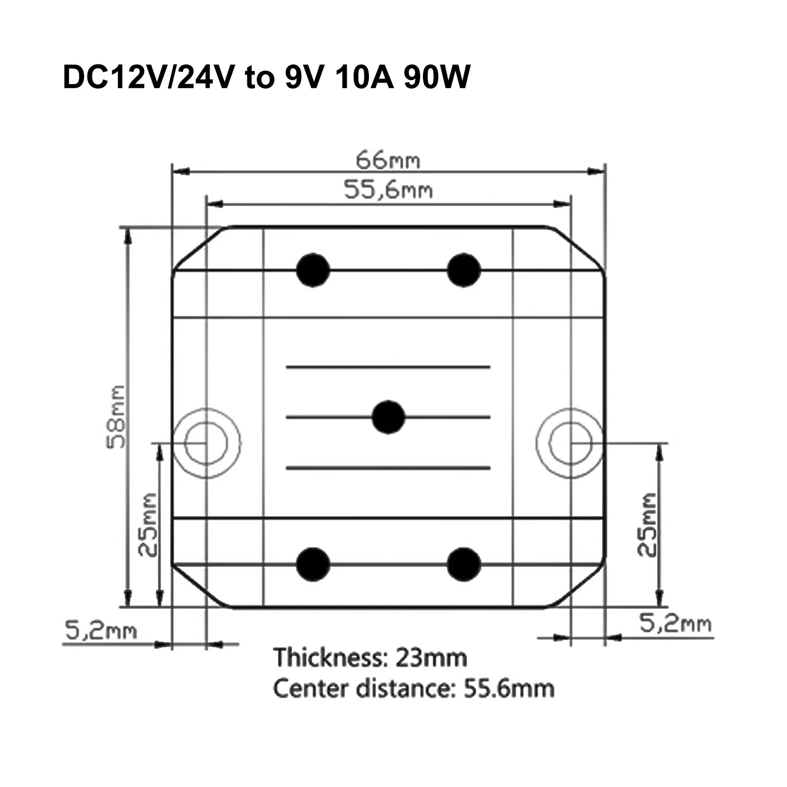 DC 12V/24V à 9V 10A 90W Convertisseur Régulateur Alimentations Transformateur