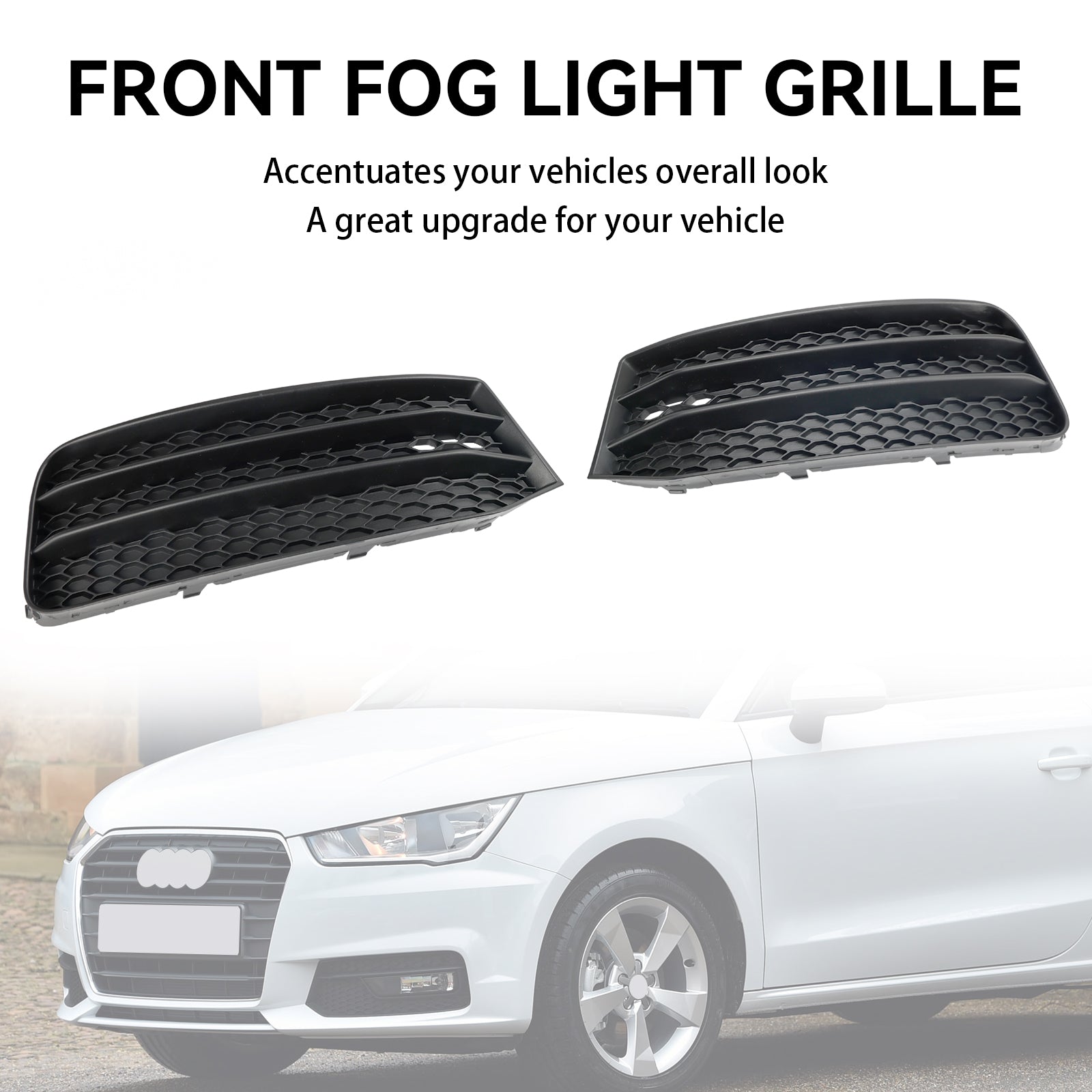 Audi A1 8X 2015-2018 2 pièces pare-chocs avant antibrouillard couverture calandre