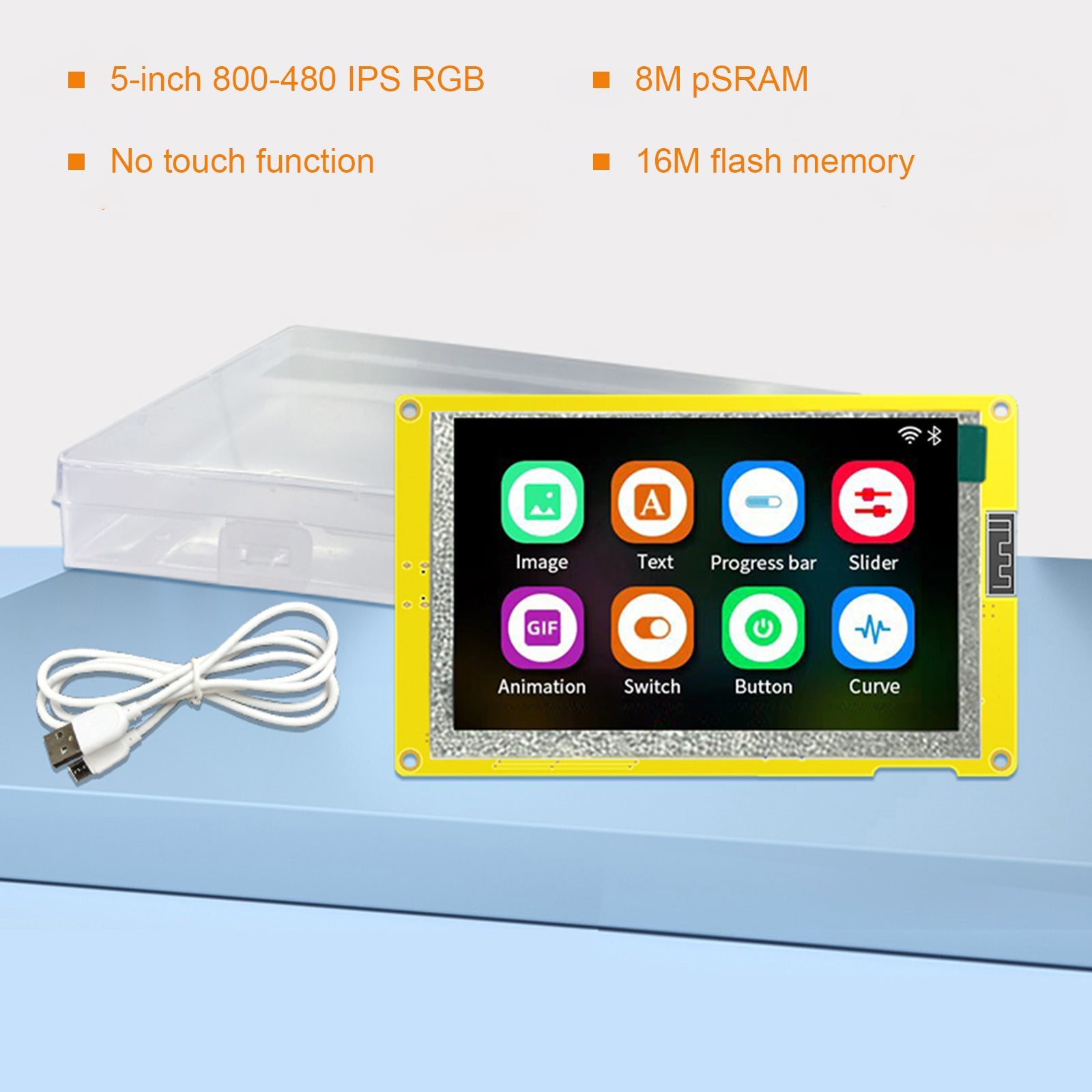 ESP32-S3 ontwikkelbord, 5" capacitief LCD-scherm7", Wifi, Bluetooth, MCU LVGL