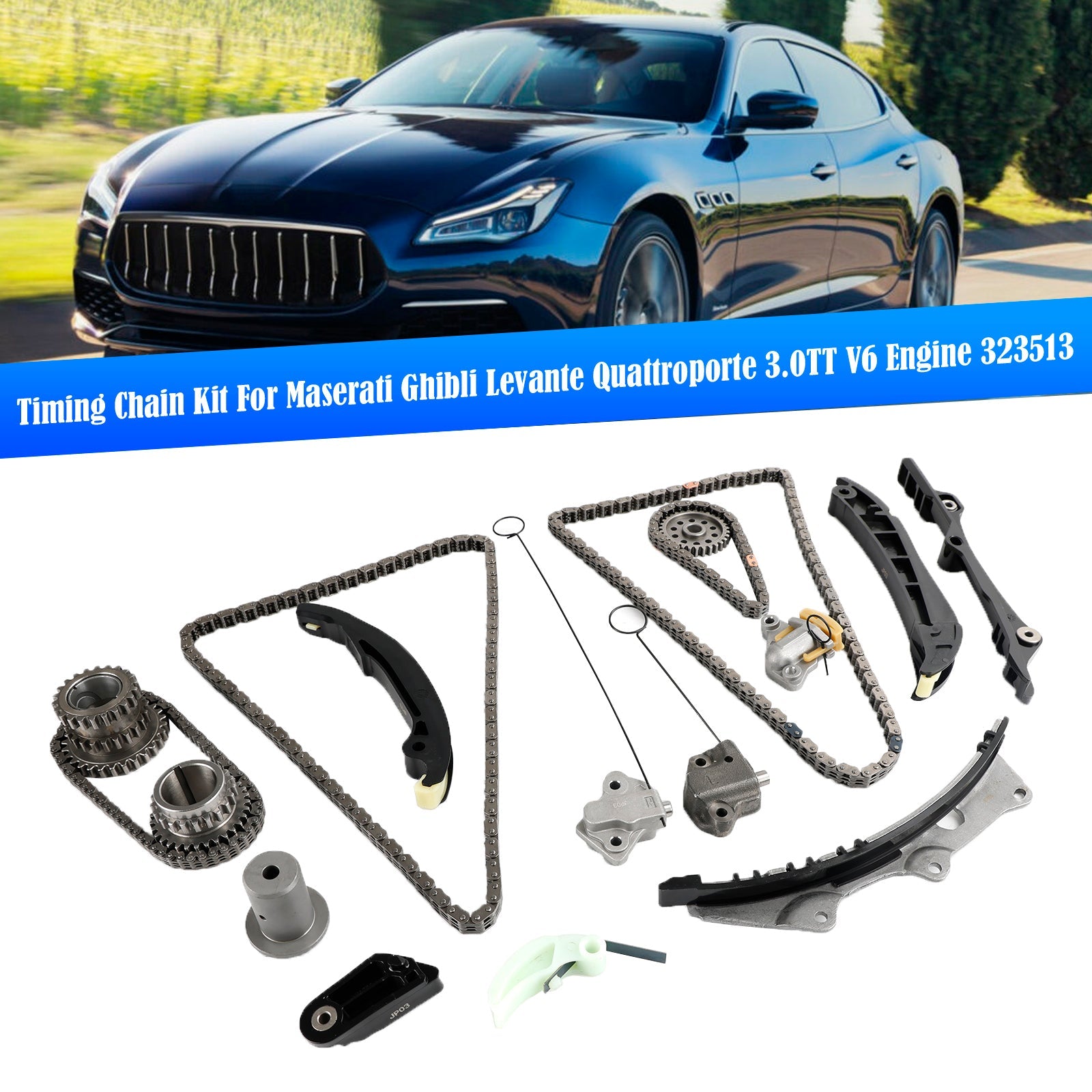Kit de chaîne de distribution pour Maserati Ghibli Levante Quattroporte 3.0TT moteur V6 323513 299481 323476 323474 323475 339036