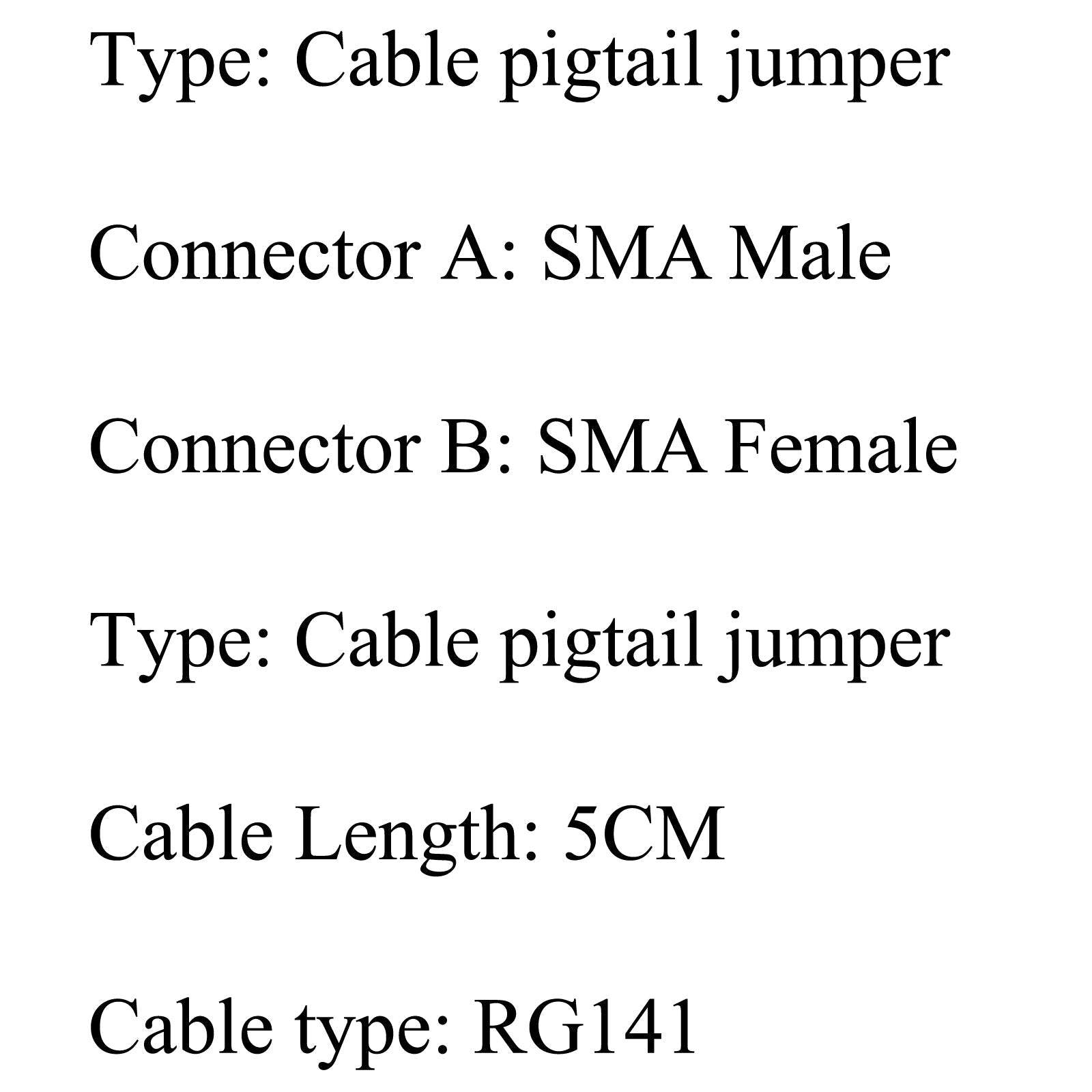 5 pièces SMA mâle à SMA femelle RG141 câble d'extension fabriqué avec un câble Semi-rigide 5CM