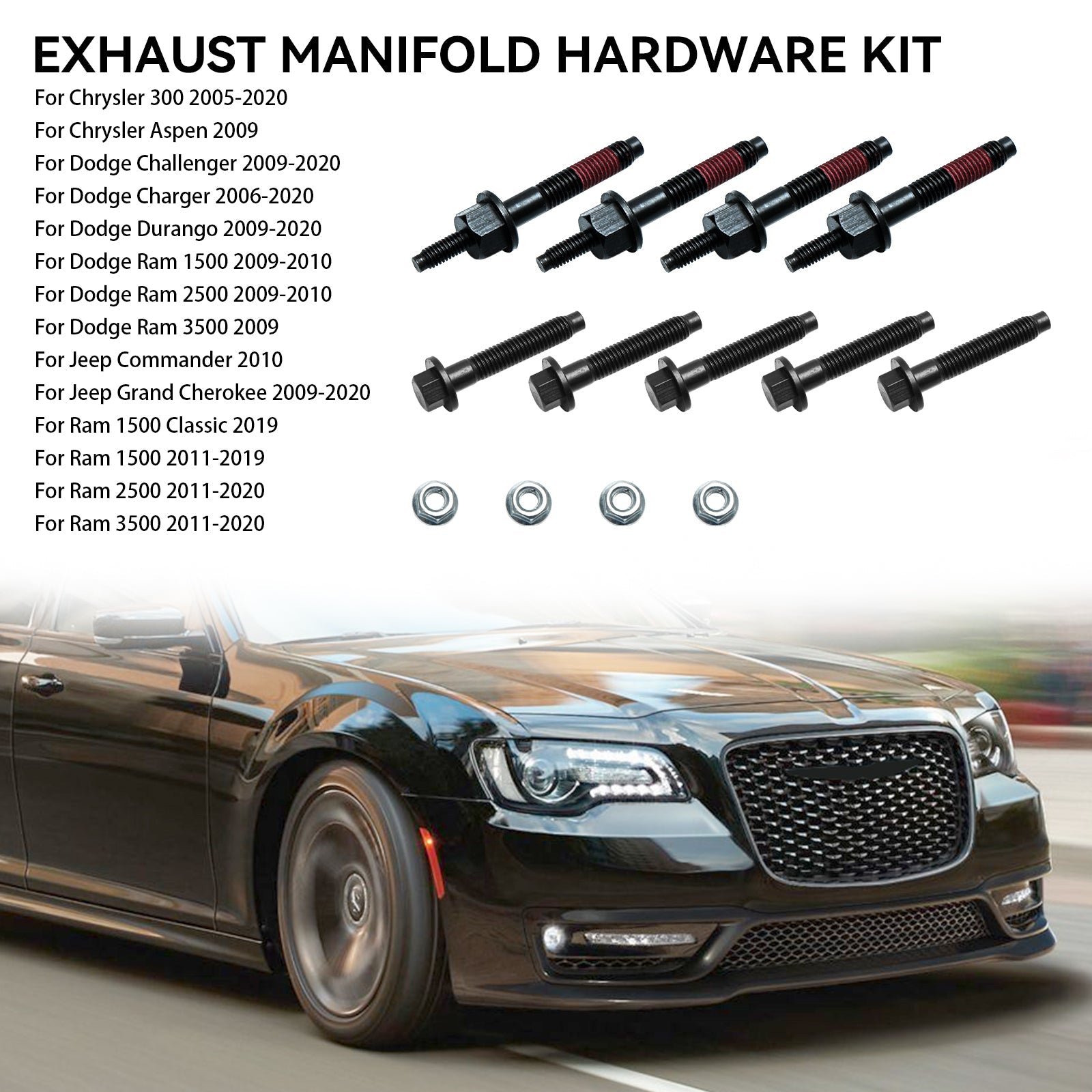 Kit de matériel de collecteur d&#39;échappement 03309 pour Dorman pour Ram pour Dodge pour Jeep