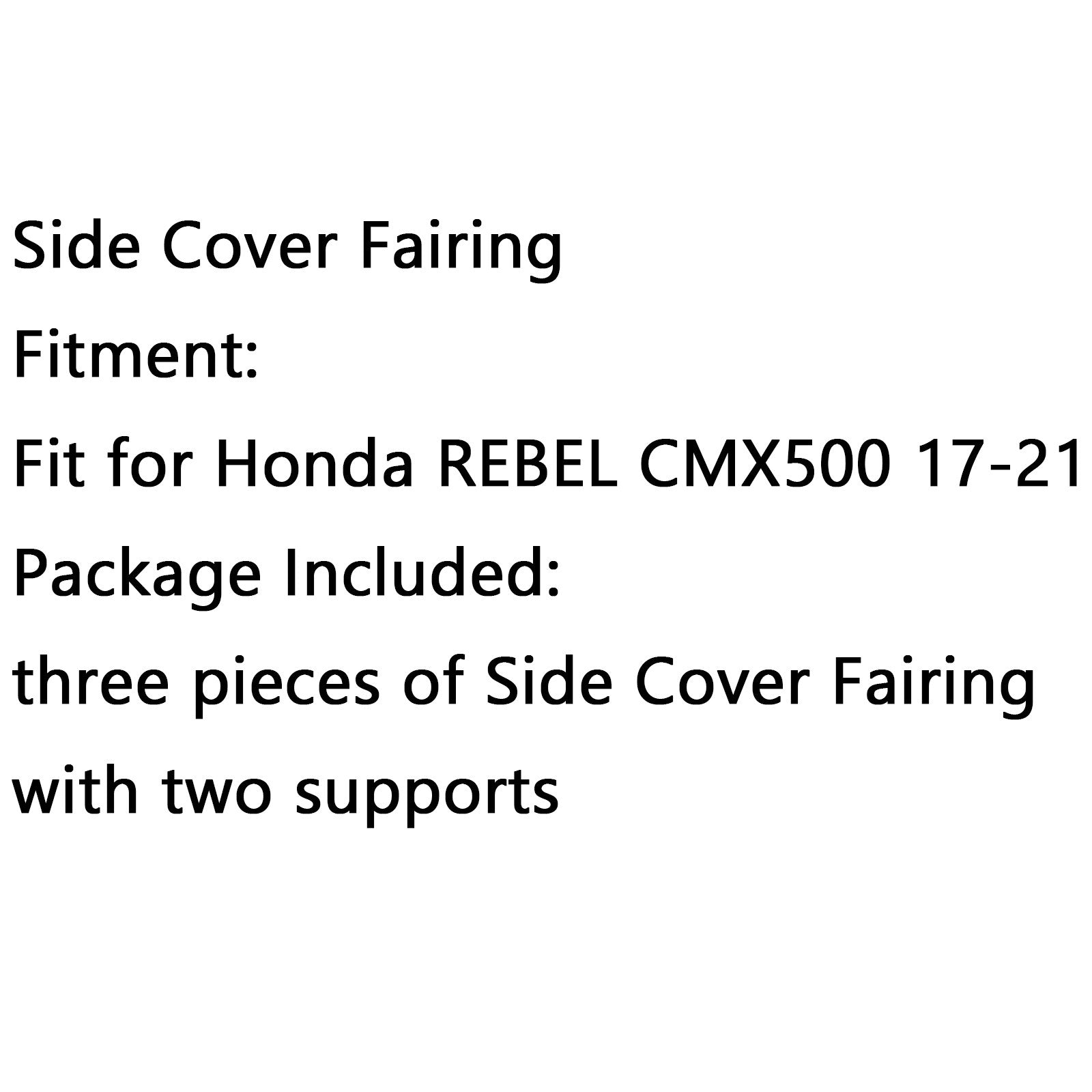 Carénage de protection de couverture latérale de cadre inférieur de moto adapté pour Honda Rebel Cmx500 17-21 clair générique