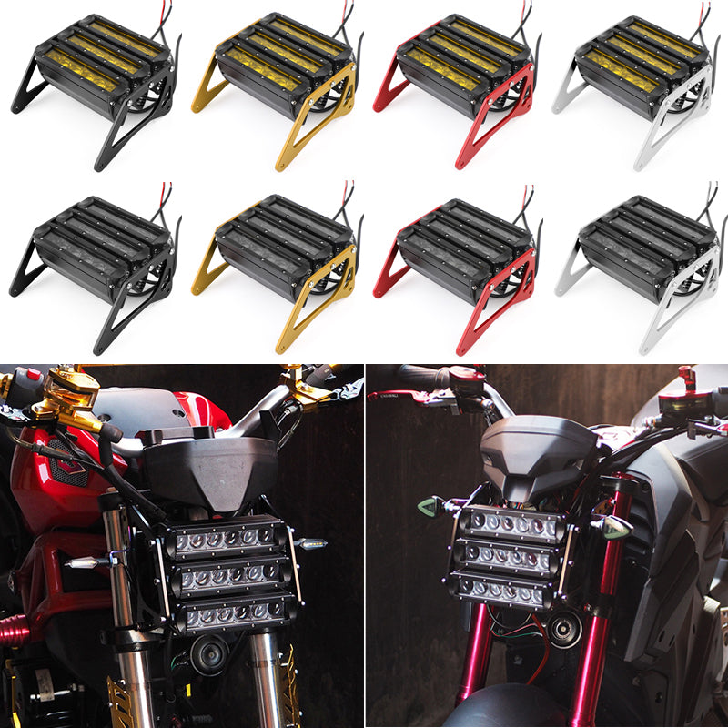 3Row LED Moto Phare Antibrouillard ALU fit pour Honda Grom 125 MSX SF 13-19 Générique