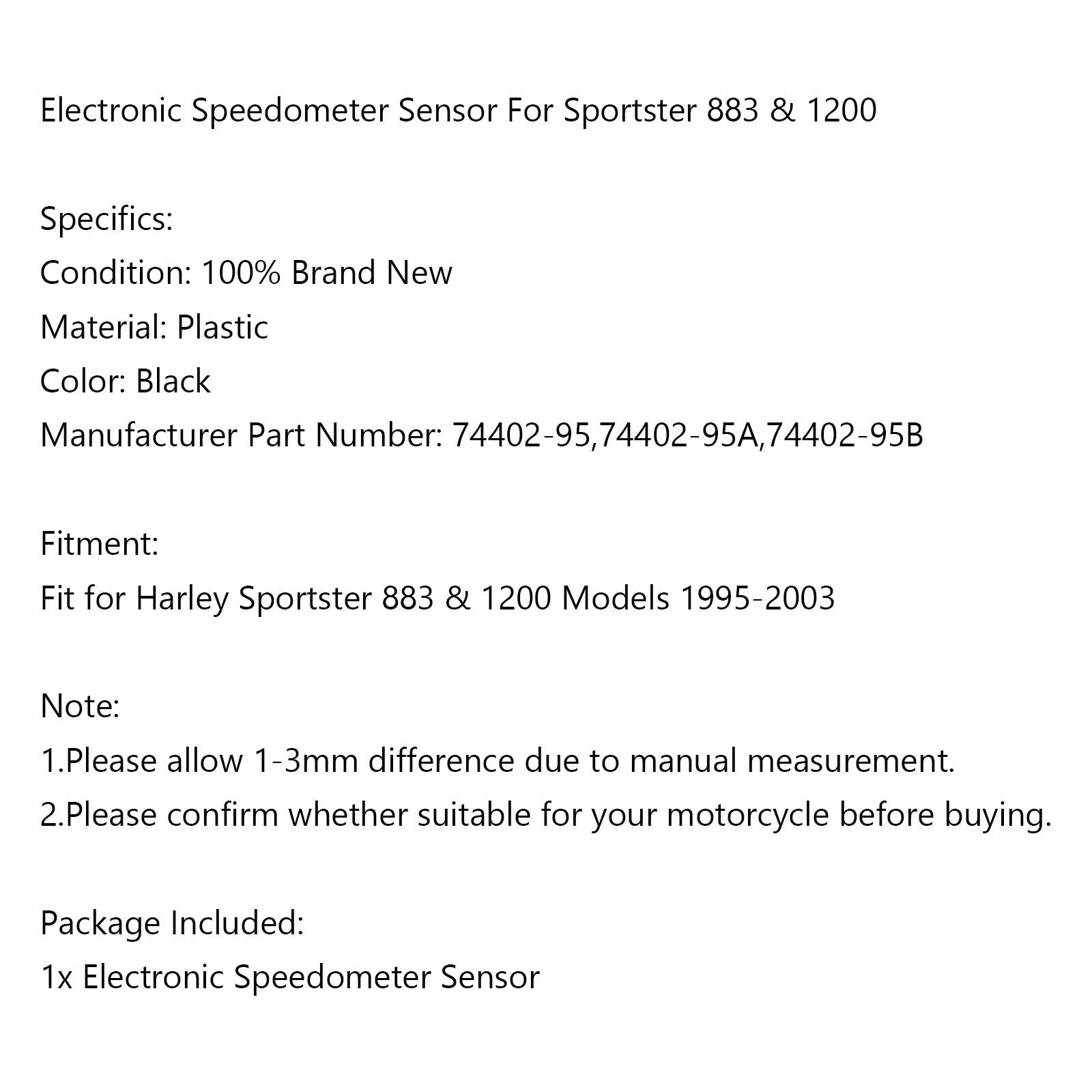 Elektroninen nopeusmittarin 5/6 nopeusvaihteisto 74402-95 Sportster 883 Genericille