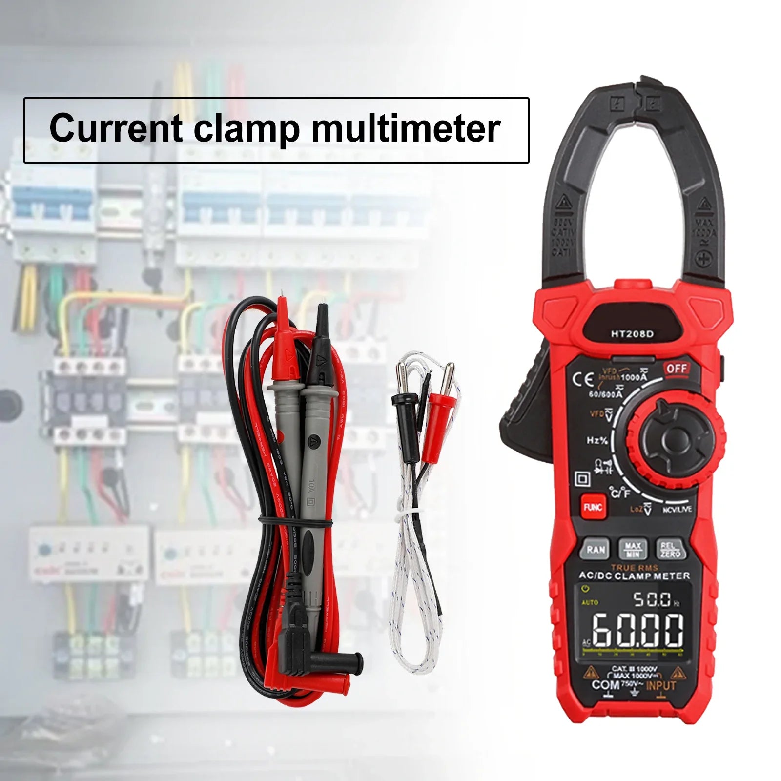 HT208D Pince ampèremétrique AC DC 6000 compte le testeur de résistance de tension actuelle