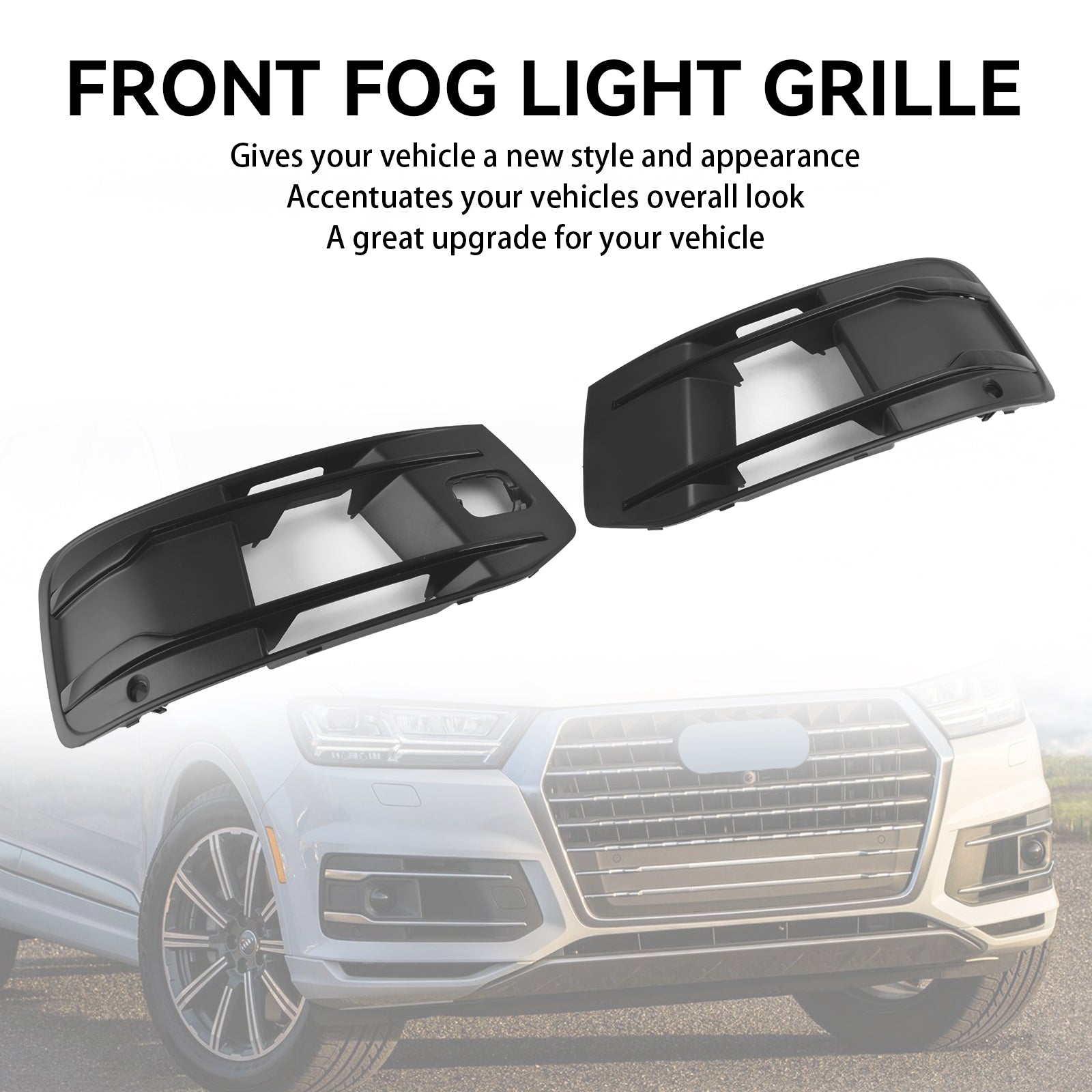 Audi Q7 2016-2019 couvercle de pare-chocs avant antibrouillard lunette insert grille de calandre