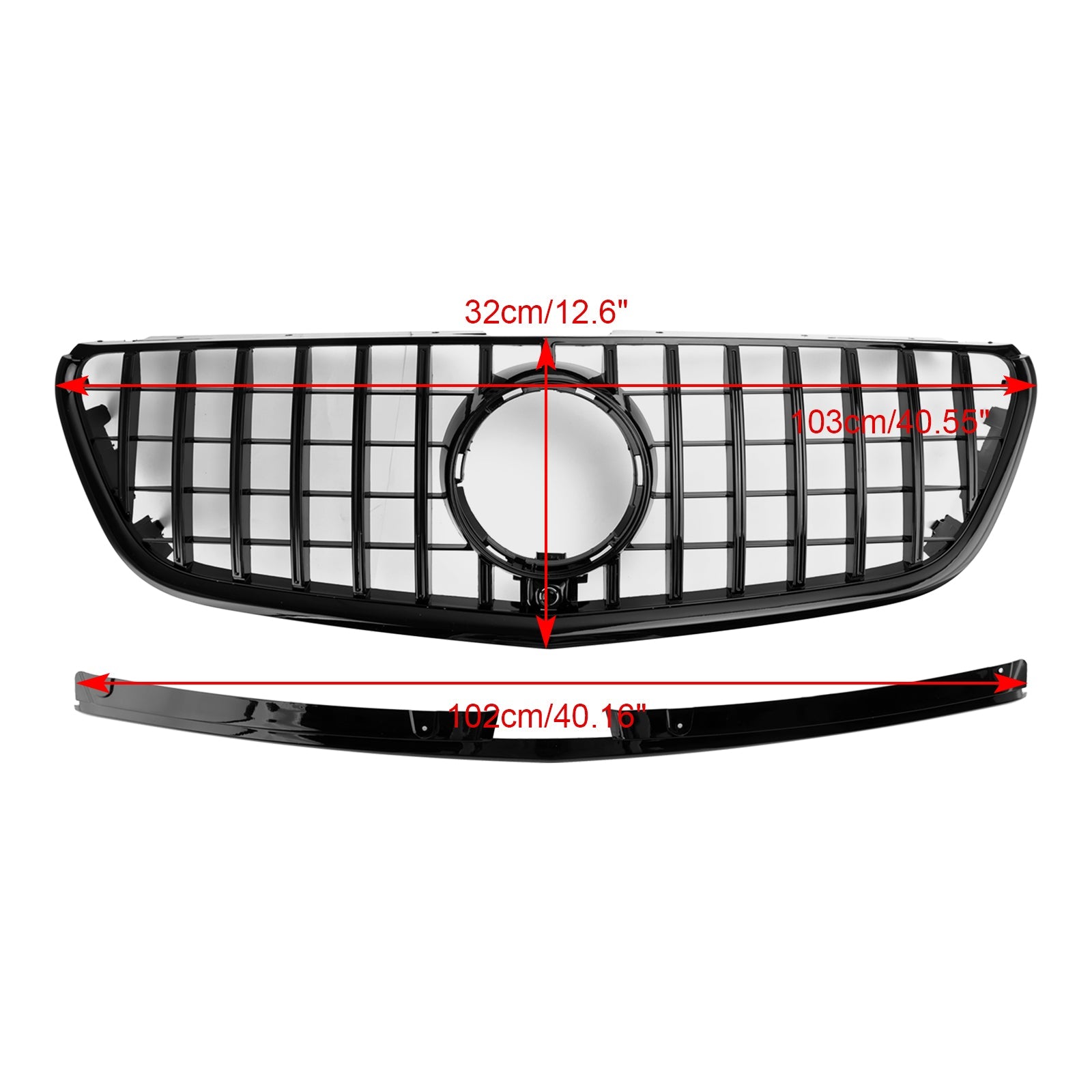 Grille de pare-chocs avant noir brillant Mercedes Vito W447 2015-2019 GT Stlye