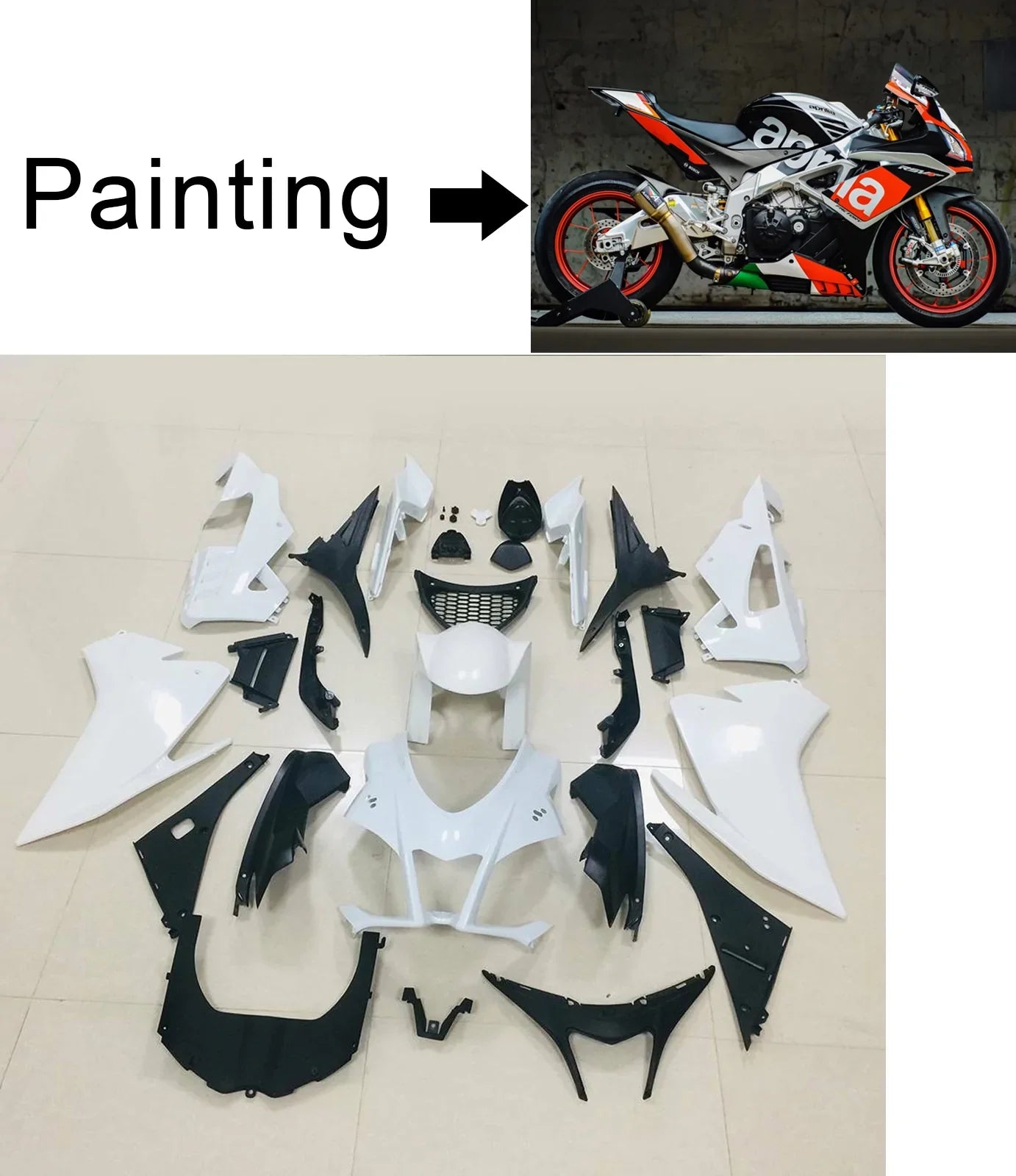 Amotopart Aprilia RSV4 1000 2016-2018 Kit de carénage