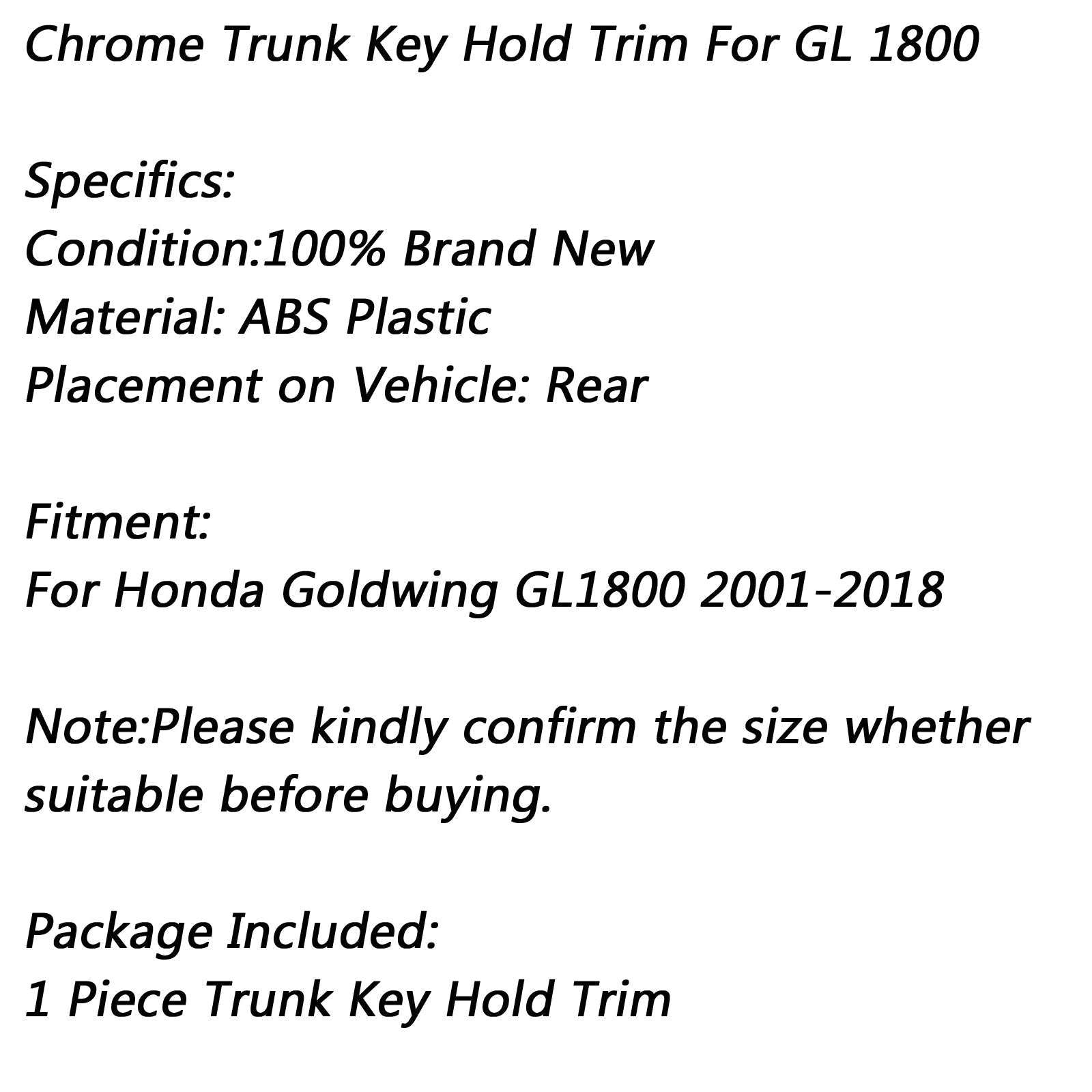 Motocykl ABS Chrome Klucz do mocowania bagażnika do Honda 2001-2018 Goldwing GL1800 Generic