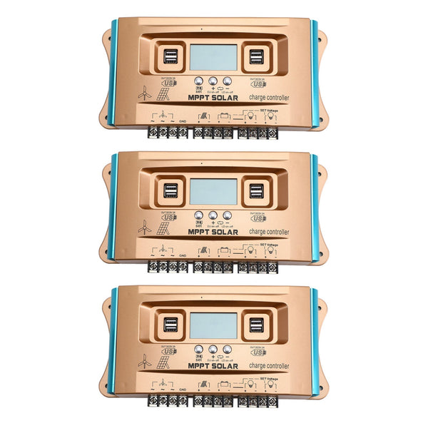 Ashata Régulateur de charge solaire Contrôleur de charge solaire MPPT 40/50/60 / 100A double écran LCD USB 12V 24V Ashata Régulateur de charge solaire Contrôleur de charge solaire MPPT 40/50/60 / 100A double écran LCD USB 12V 24V