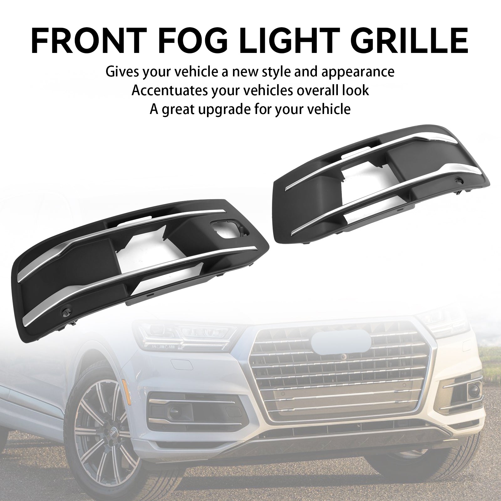 Audi Q7 2016-2019 Couvercle de pare-chocs avant Grille de phare antibrouillard Grille d'insertion de lunette