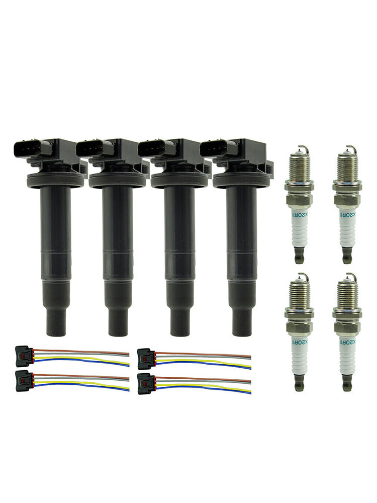 4X bobina de encendido + bujía + conector UF316 90919-02240 9008019021 para Scion XA XB 1.5L Fedex Express