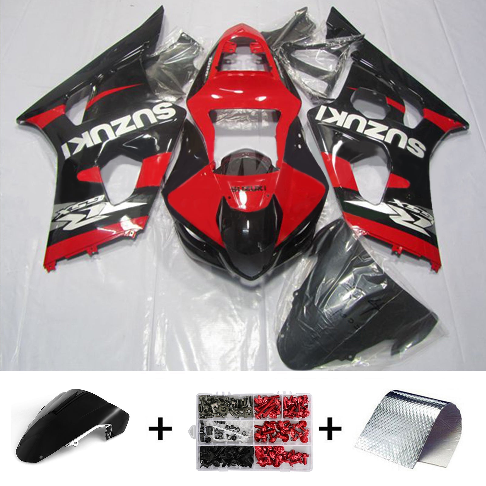 Amotopart Suzuki GSXR1000 2003-2004 K3 Kit Carénage Carrosserie Plastique ABS