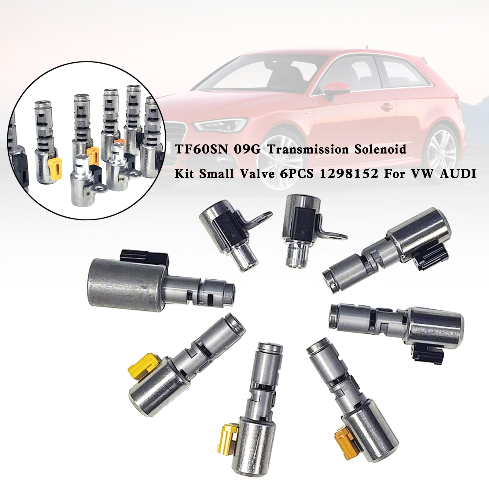 Volkswagen-N New Beetle 2003-2010 TF60SN 09G Kit de solenoide de transmisión válvula pequeña 6 piezas 1298152