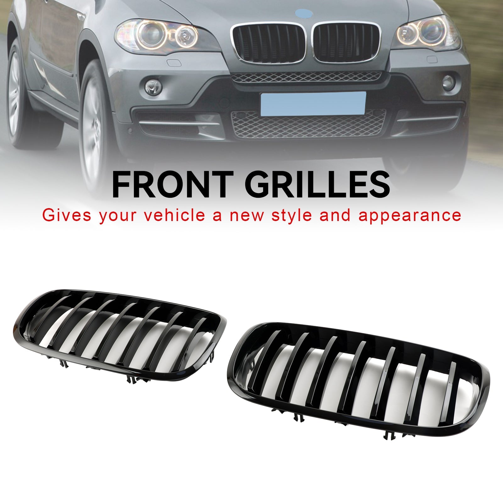 BMW X6 E71 2007-2014 / X6 M (E71) 2009-2014 / X6 Hybrid E72 2008-2011 Griglia paraurti anteriore nera lucida