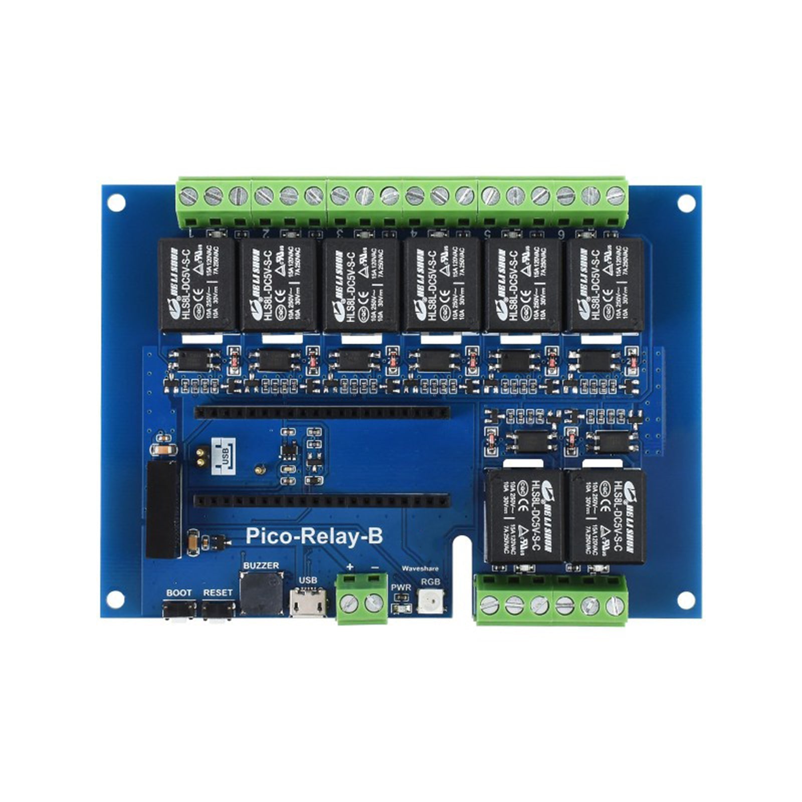 Kit de sombrero de carcasa de módulo de expansión de relé de 8 canales para placa RPI Raspberry Pi Pico W WH