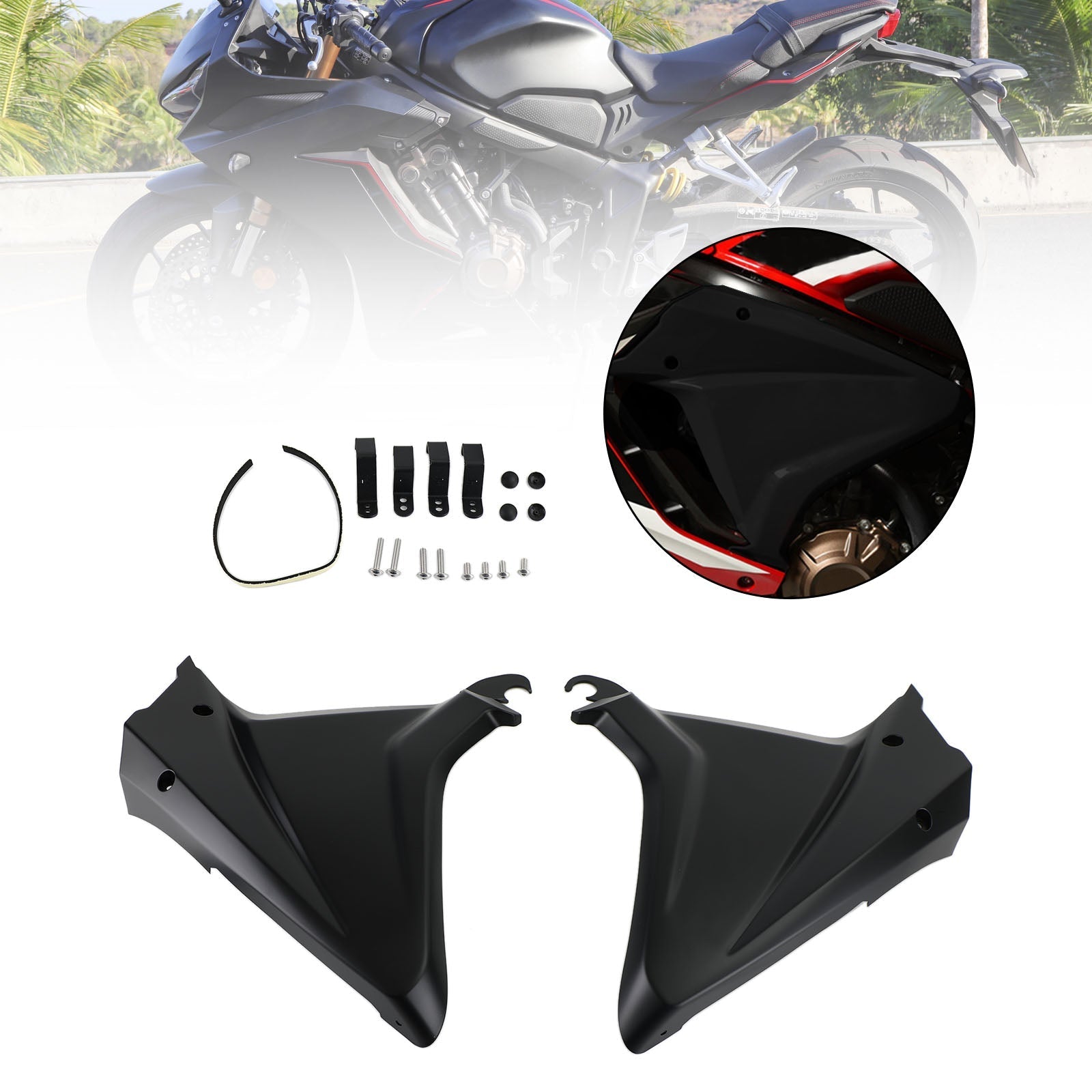 Pannelli di copertura del telaio laterale Trim carenature Cappucci per Honda CBR650R 2019-2021 Generico