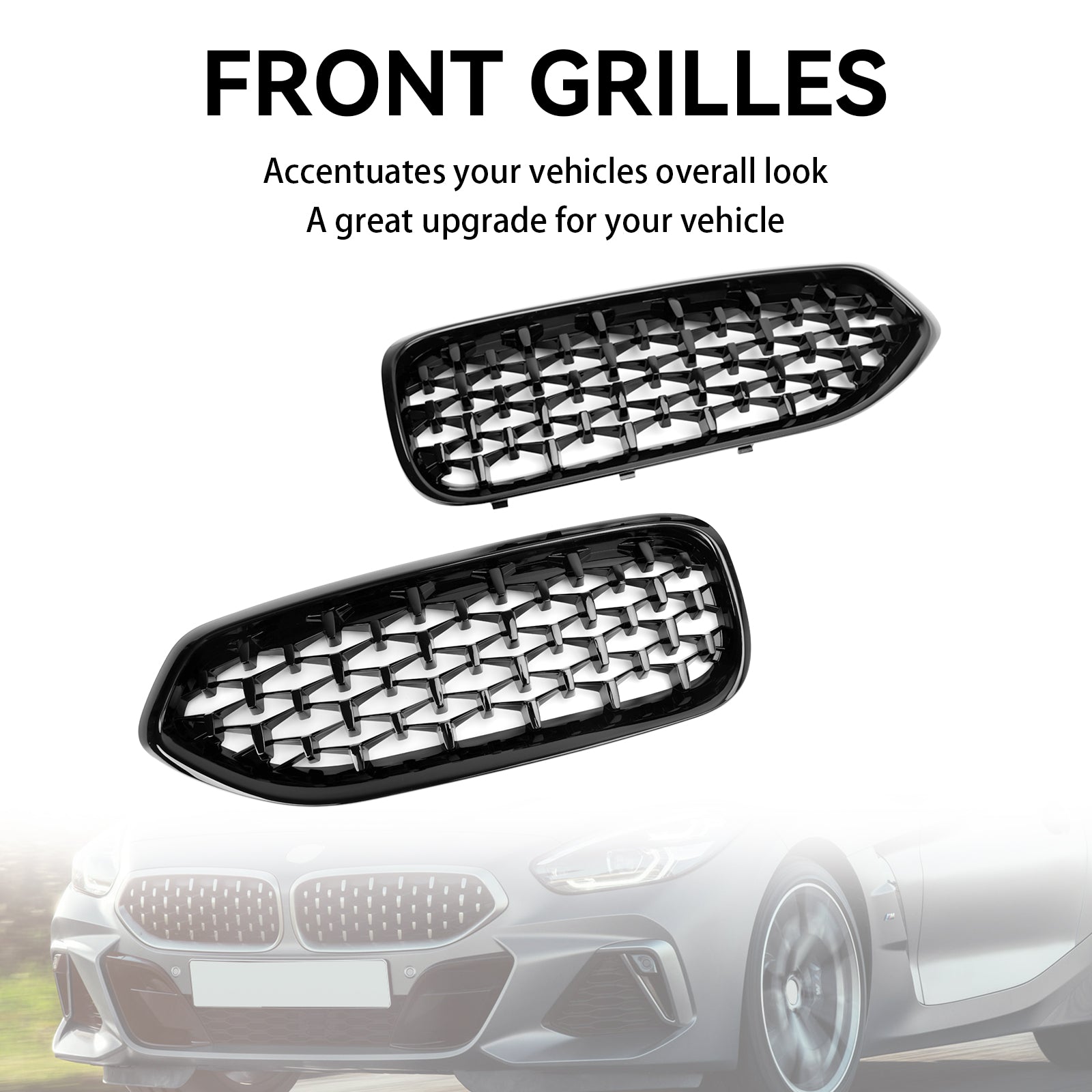 Grille de calandre avant noire brillante de style diamant pour BMW G29 Z4 2019-2023